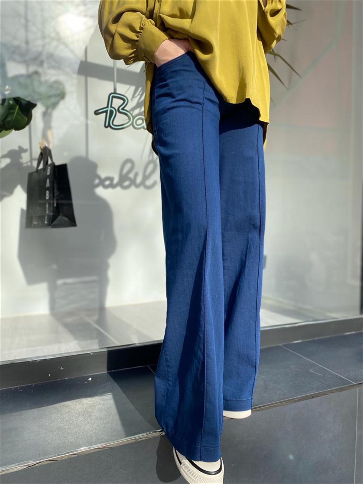 MissWhence Lacivert Bol Paça Pantolon 33105
