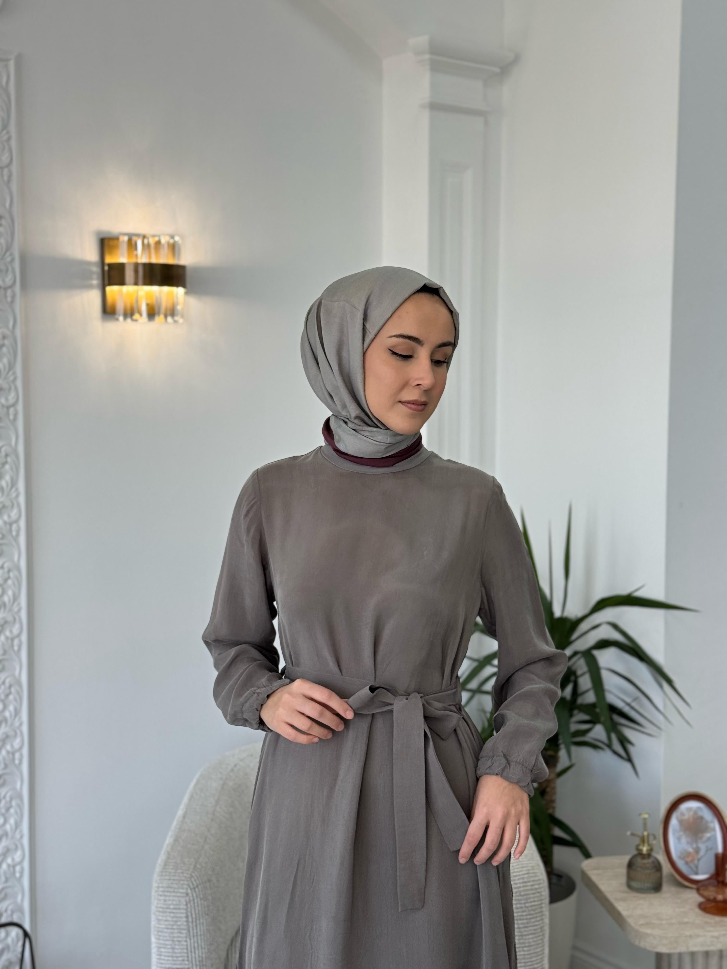 Misswhence Nakış Detaylı Elbise Gri 37800