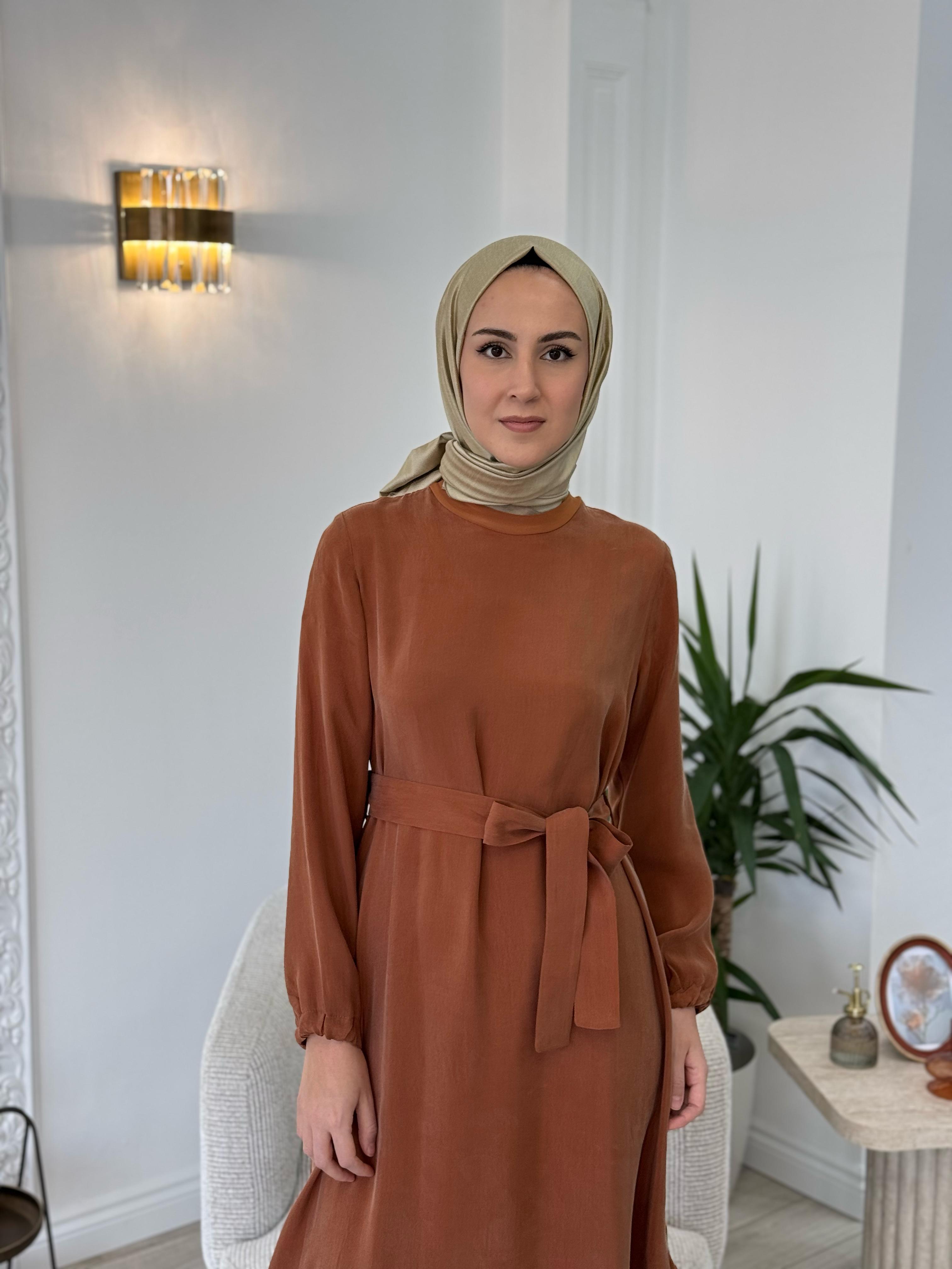 Misswhence Nakış Detaylı Elbise Hardal 37800