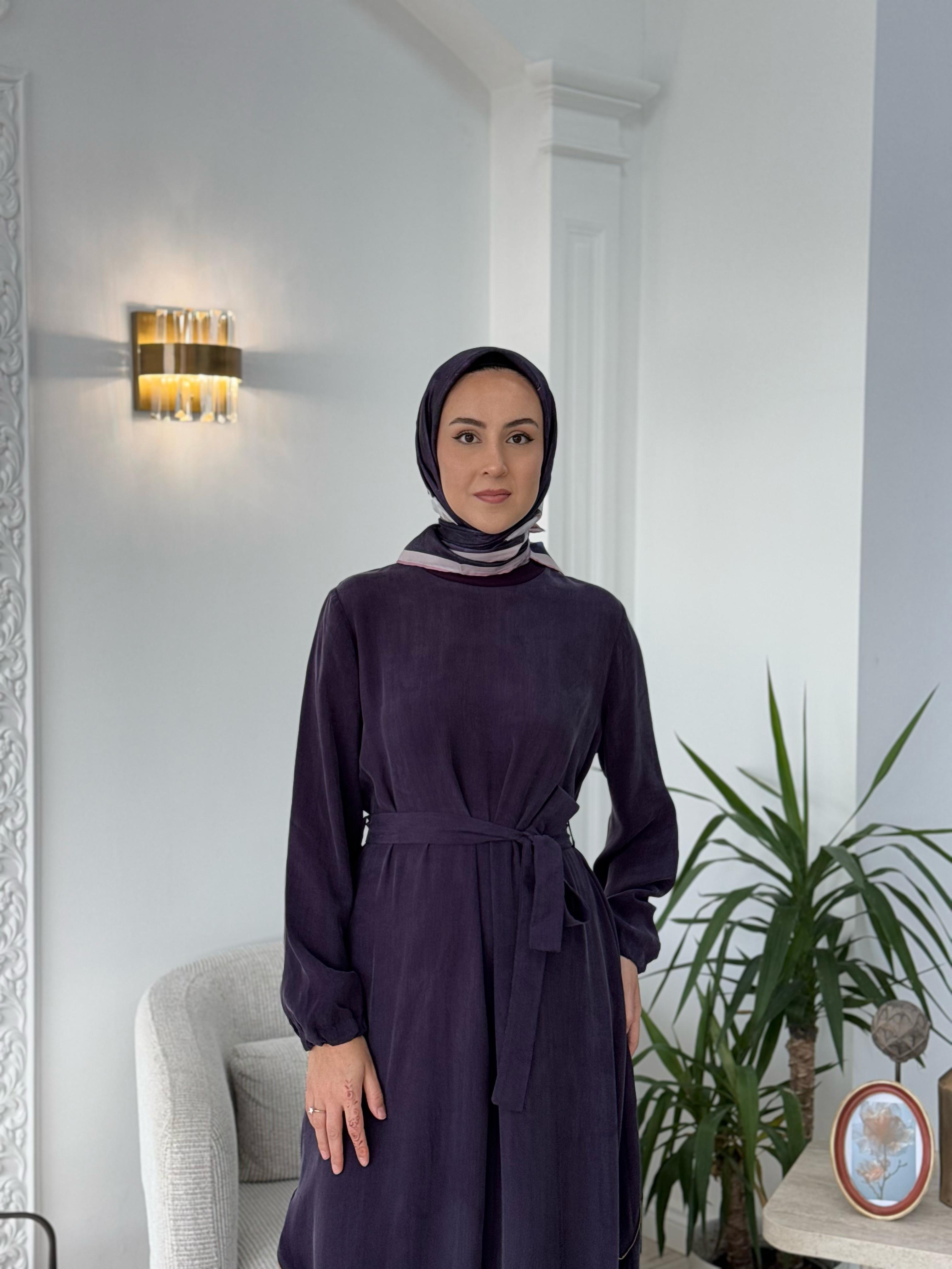 Misswhence Nakış Detaylı Elbise Mor 37800