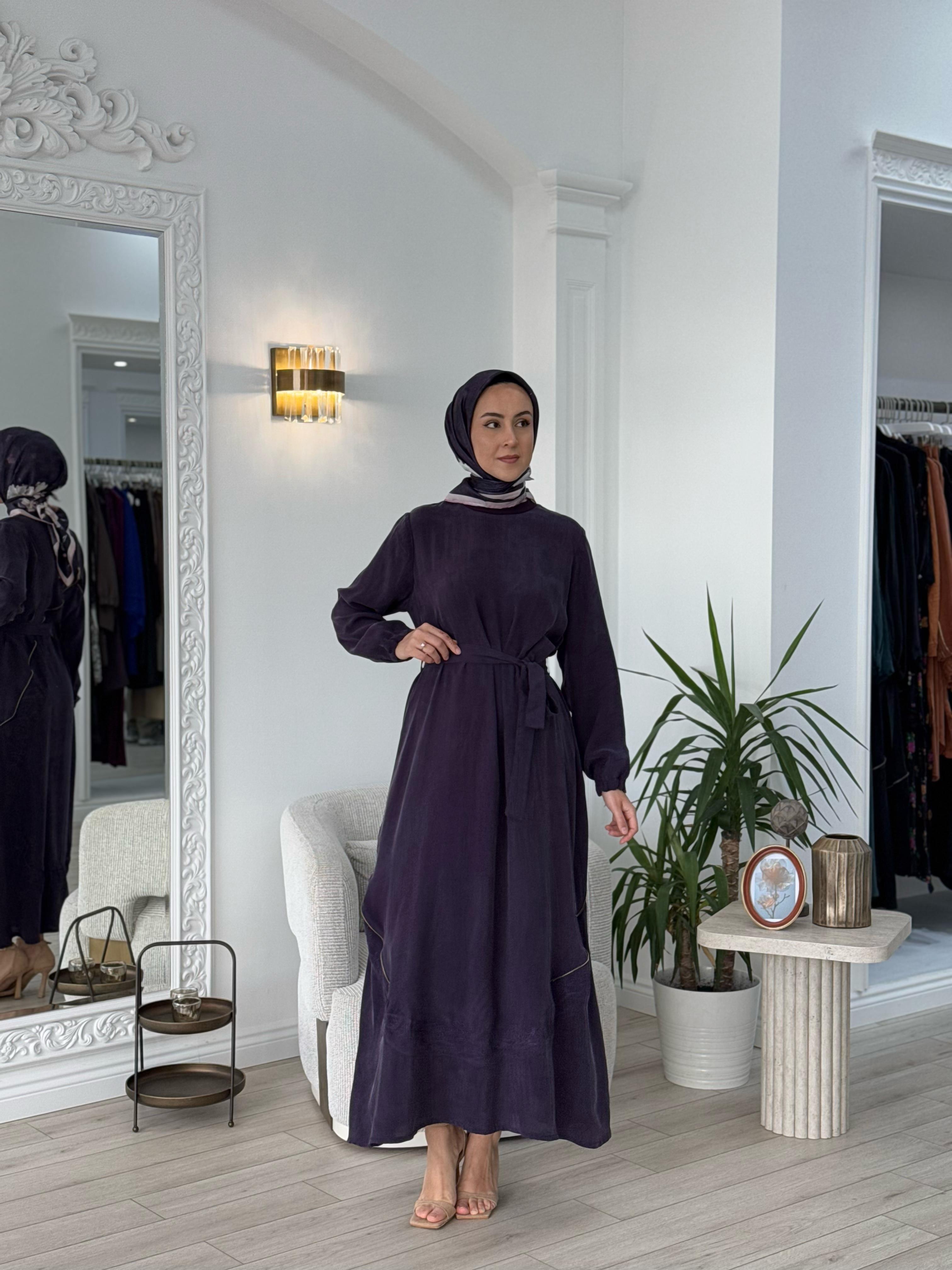 Misswhence Nakış Detaylı Elbise Mor 37800