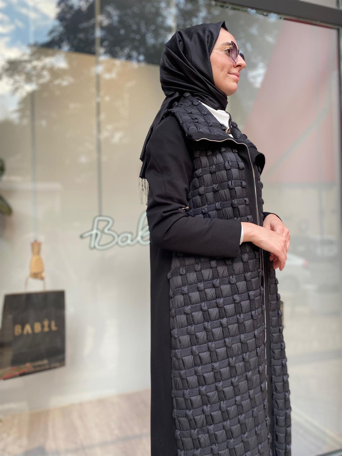 Misswhence Önü Kapitone Pardesü Siyah 34503