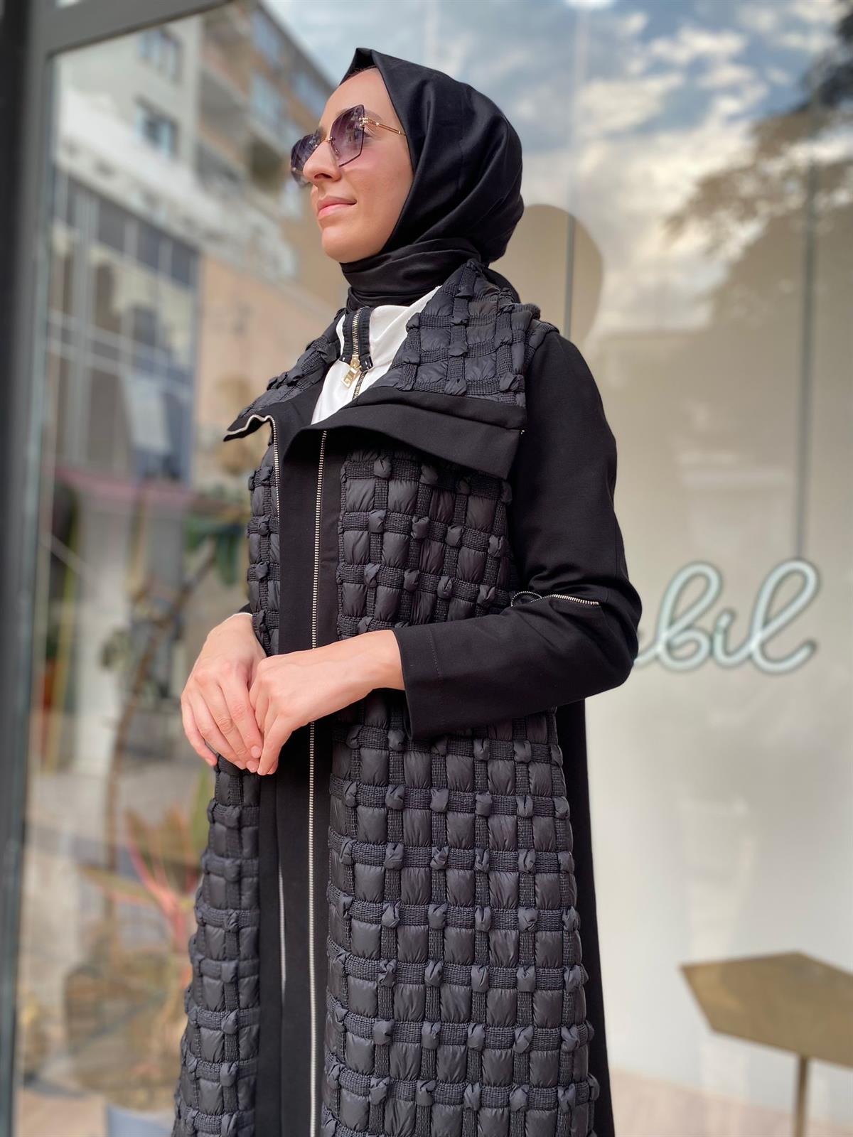 Misswhence Önü Kapitone Pardesü Siyah 34503