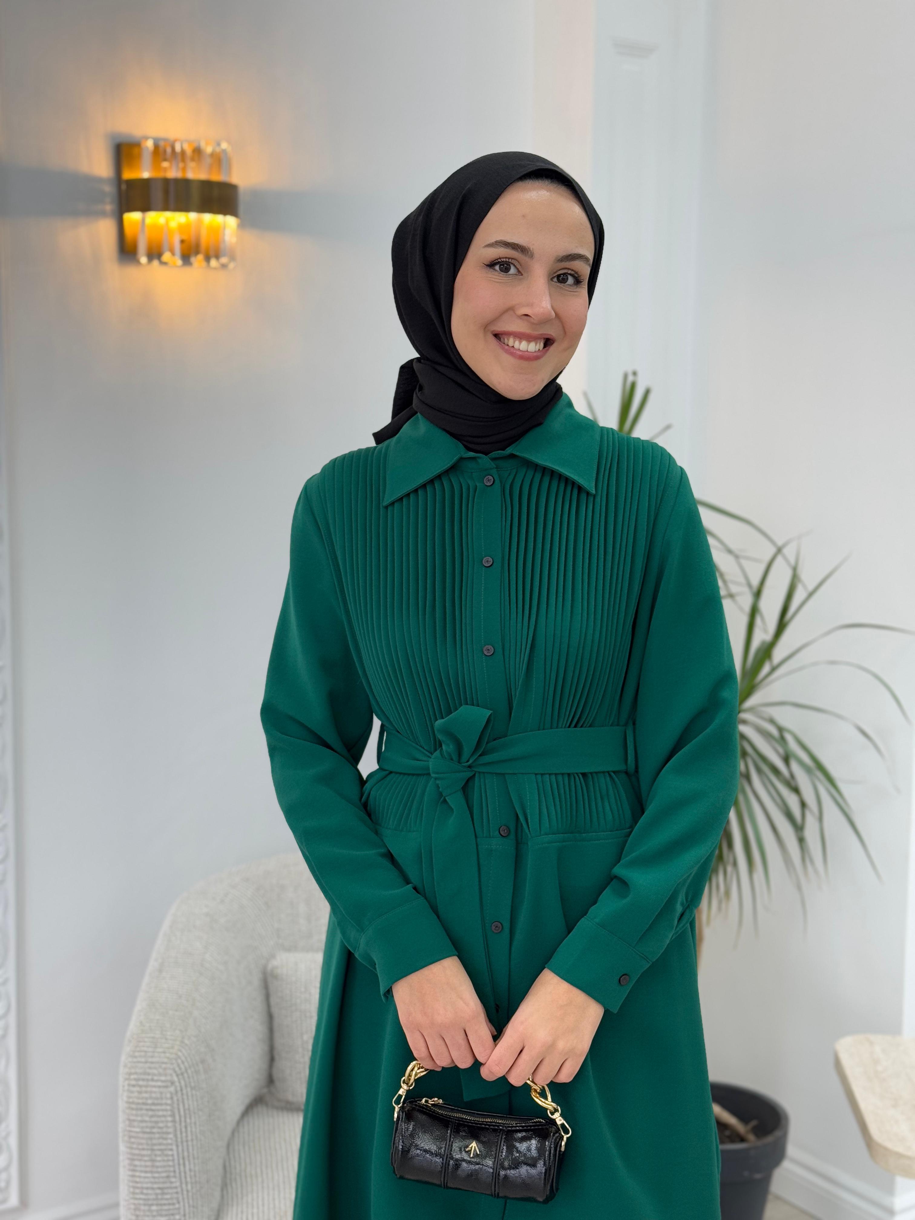 Misswhence Önü Nervür Gömlek Yeşil 34301