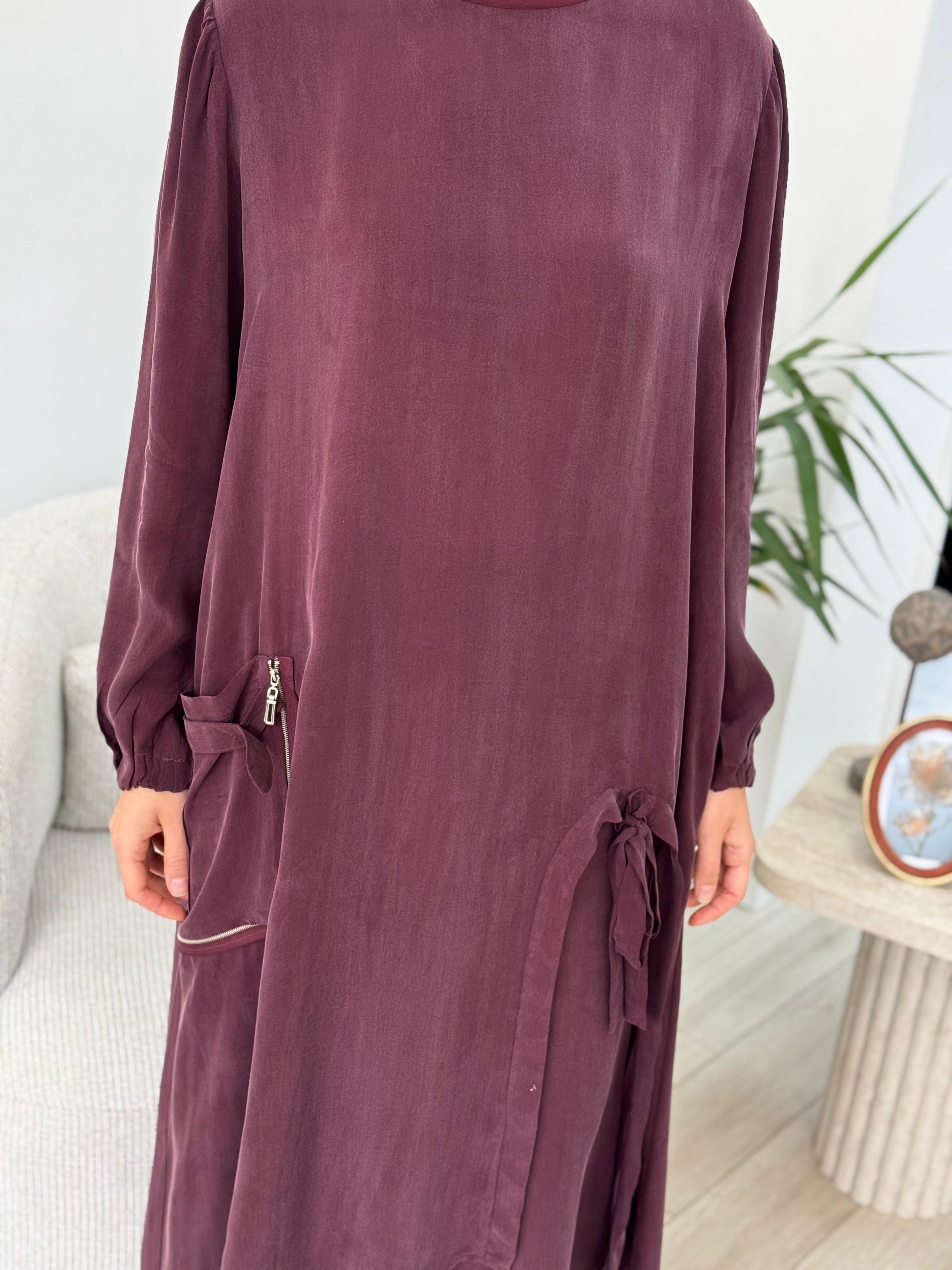 Misswhence Pantolonlu İpek Takım Bordo 37023