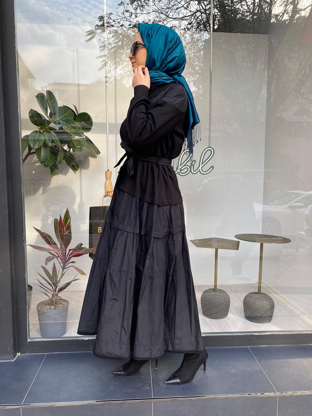 Misswhence Paraşüt Detaylı Elbise Siyah 34826