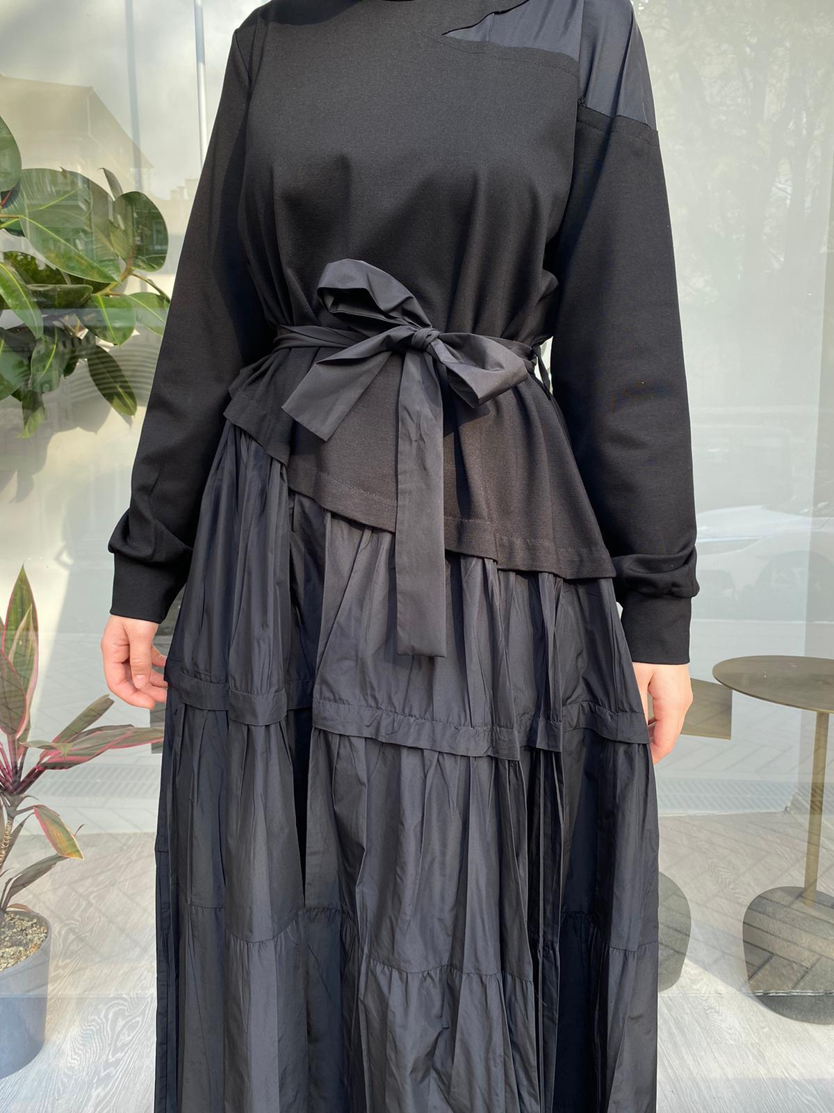 Misswhence Paraşüt Detaylı Elbise Siyah 34826