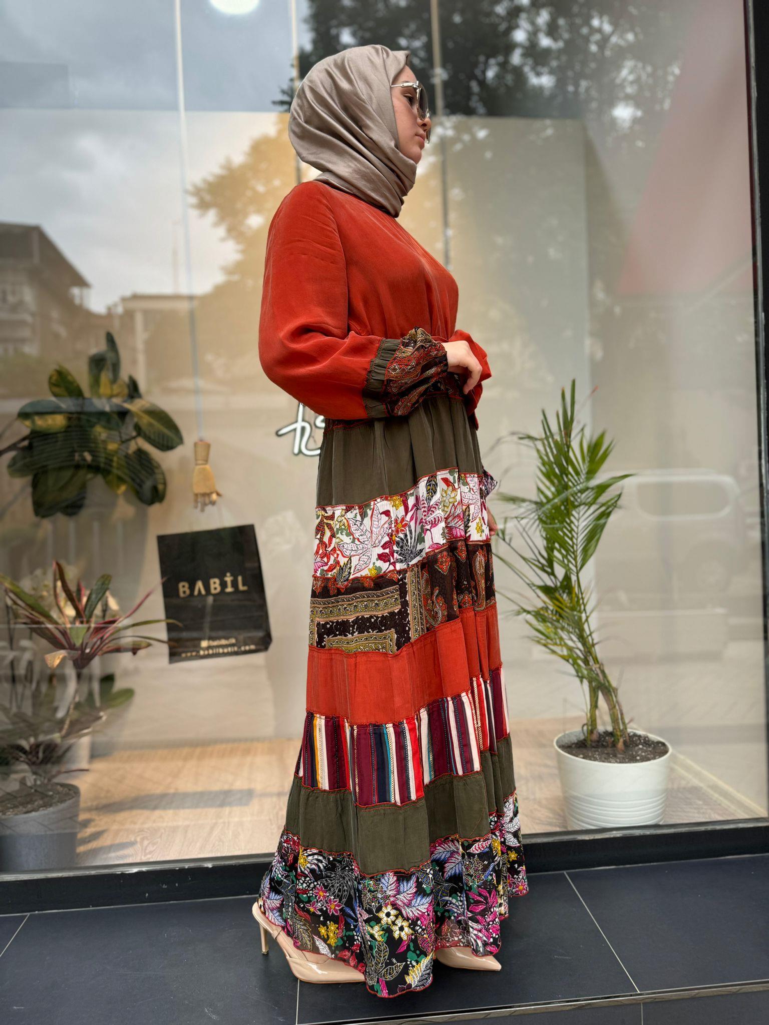 Misswhence Patch Elbise Oranj 35813