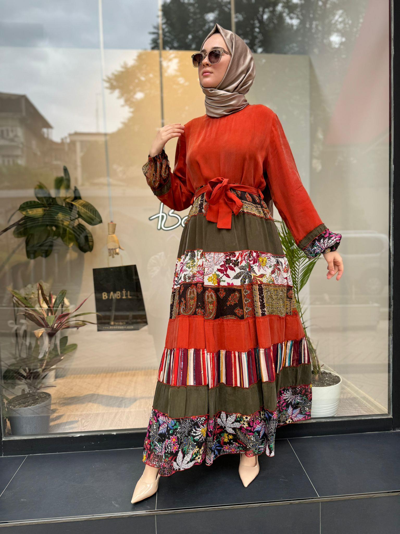 Misswhence Patch Elbise Oranj 35813