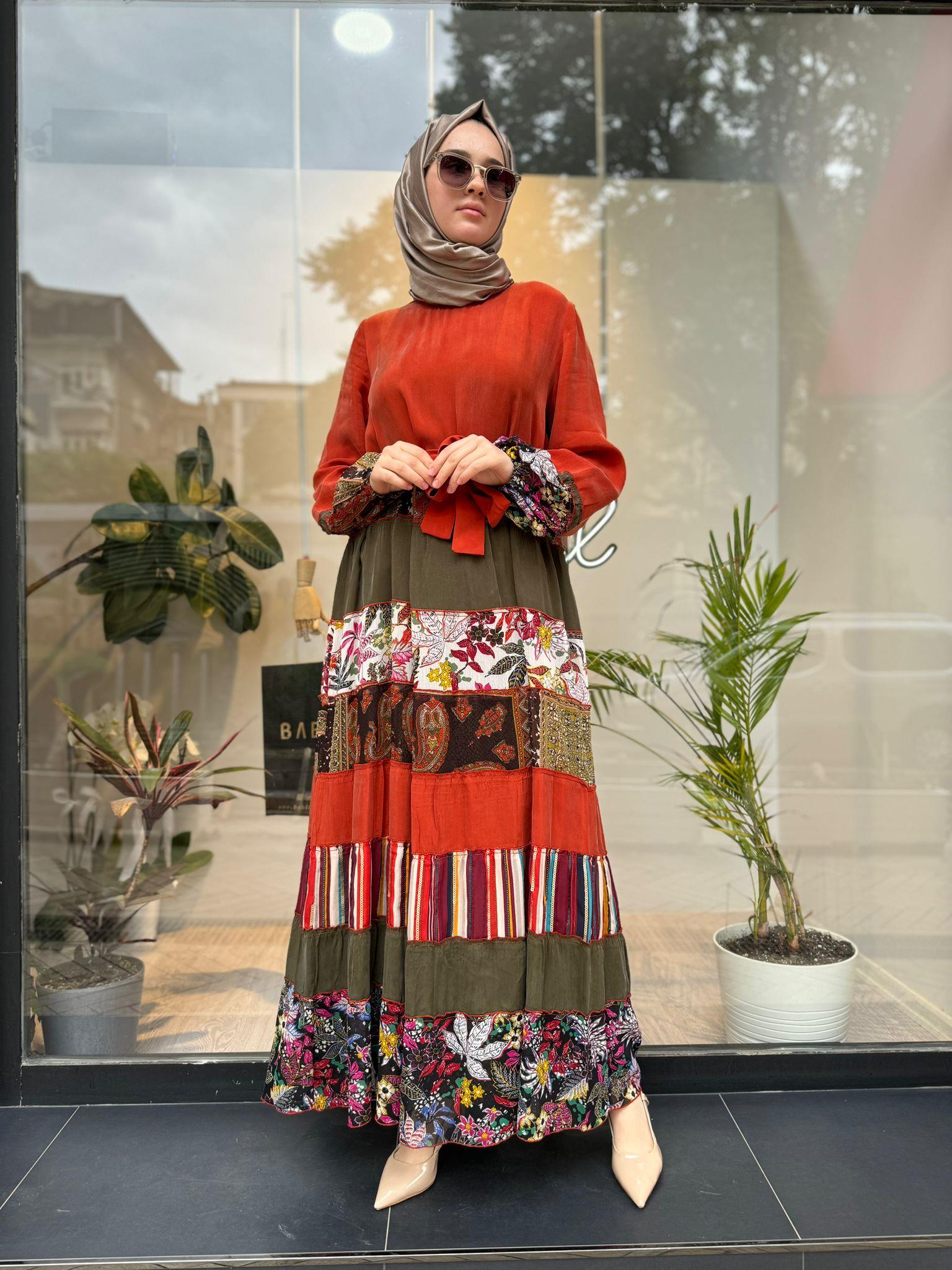 Misswhence Patch Elbise Oranj 35813