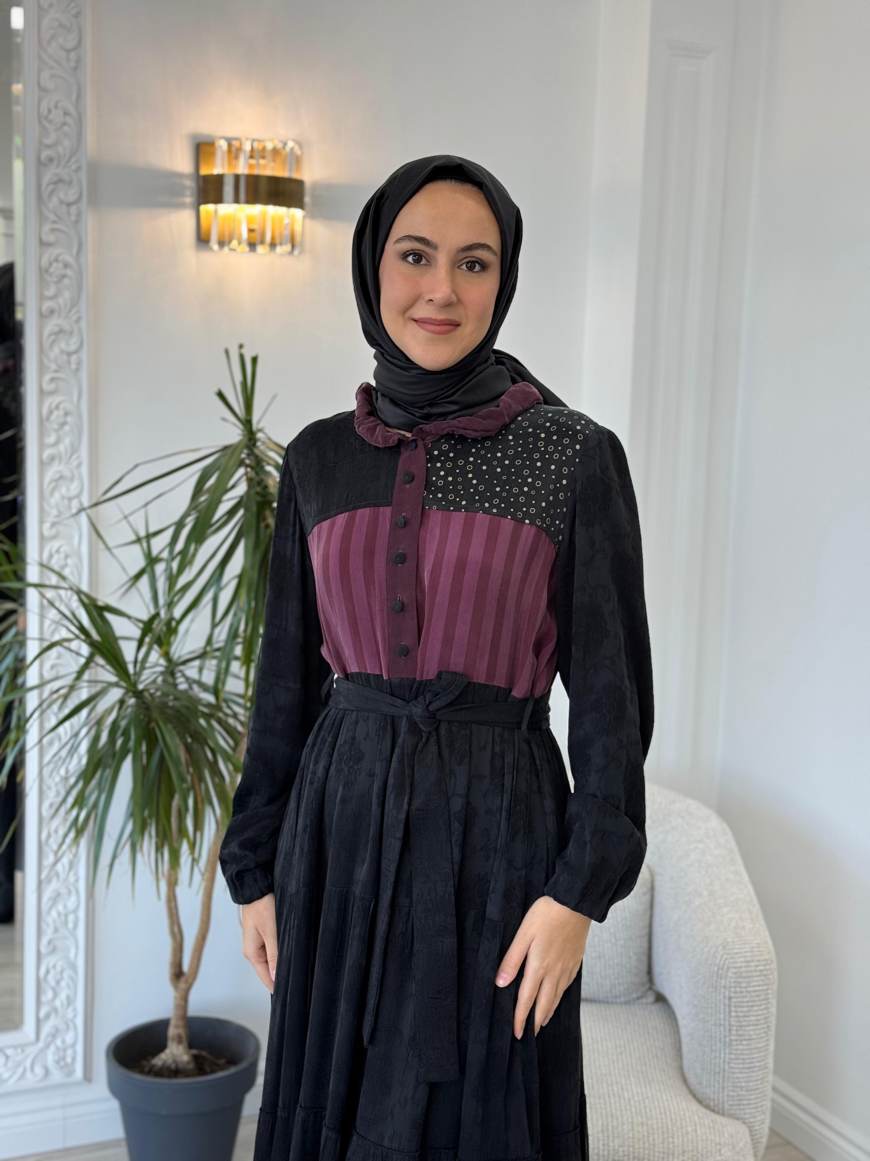 Misswhence Patchwork Cupro Elbise 36821