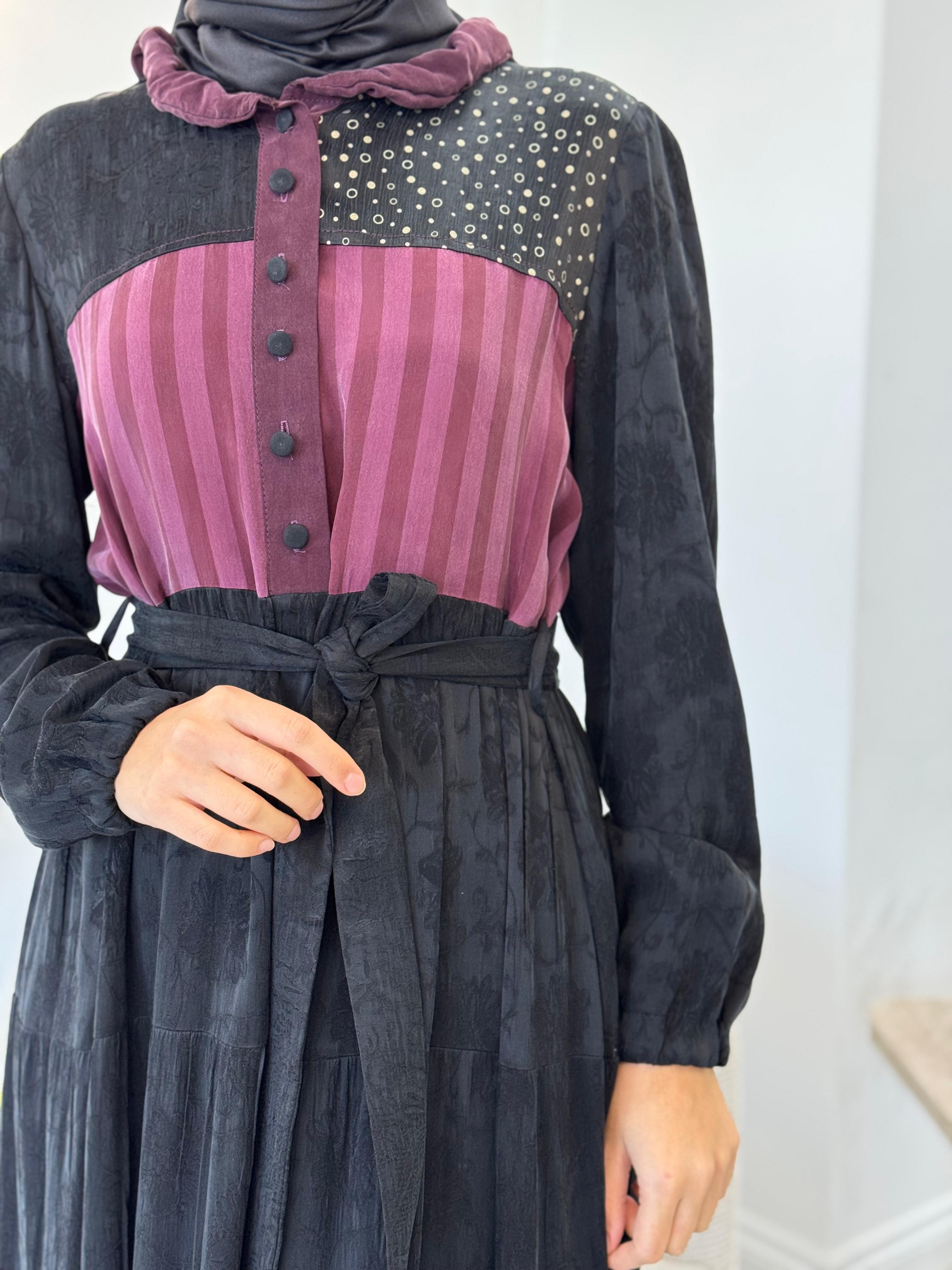Misswhence Patchwork Cupro Elbise 36821
