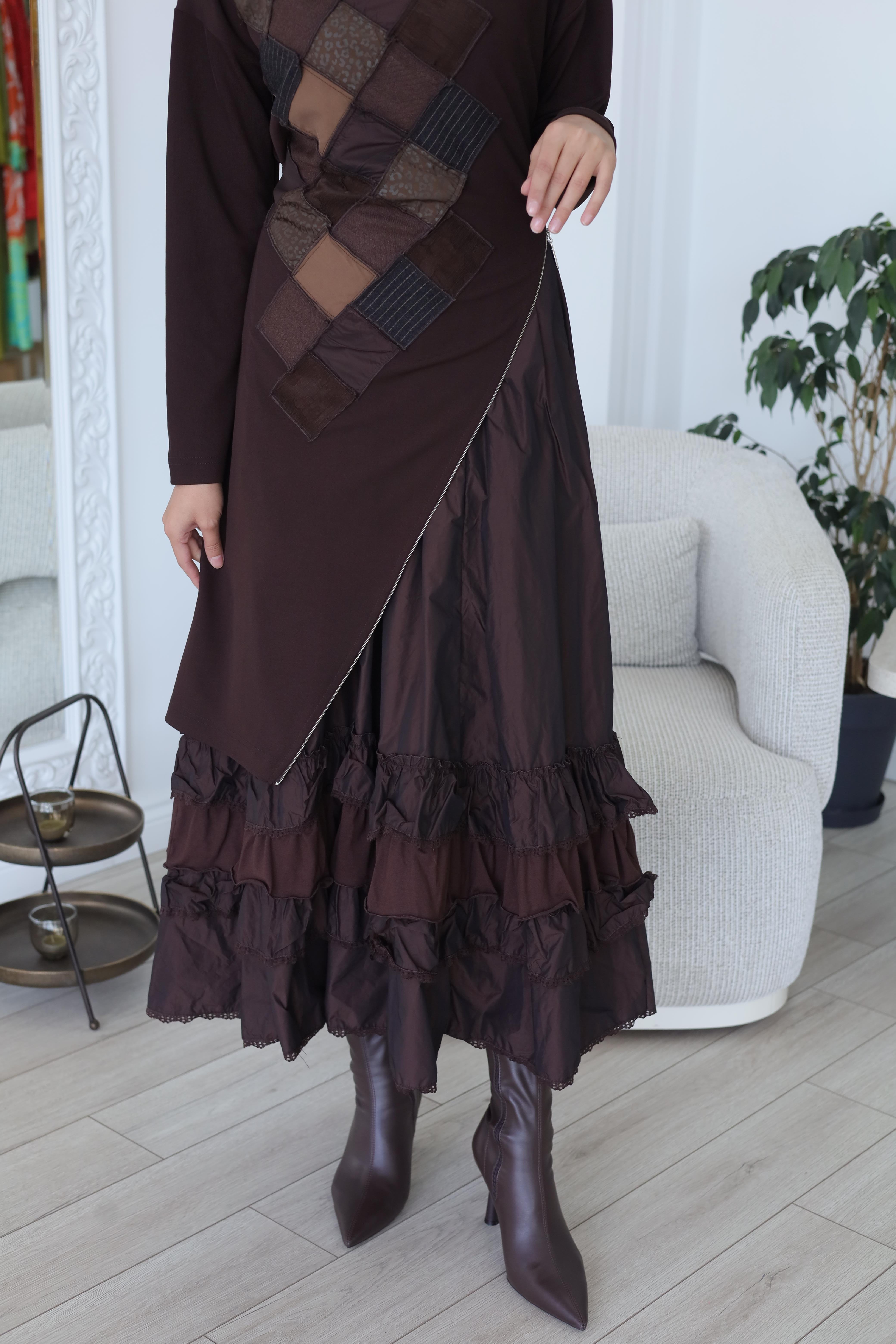Misswhence Patchwork Detaylı Elbise 38808