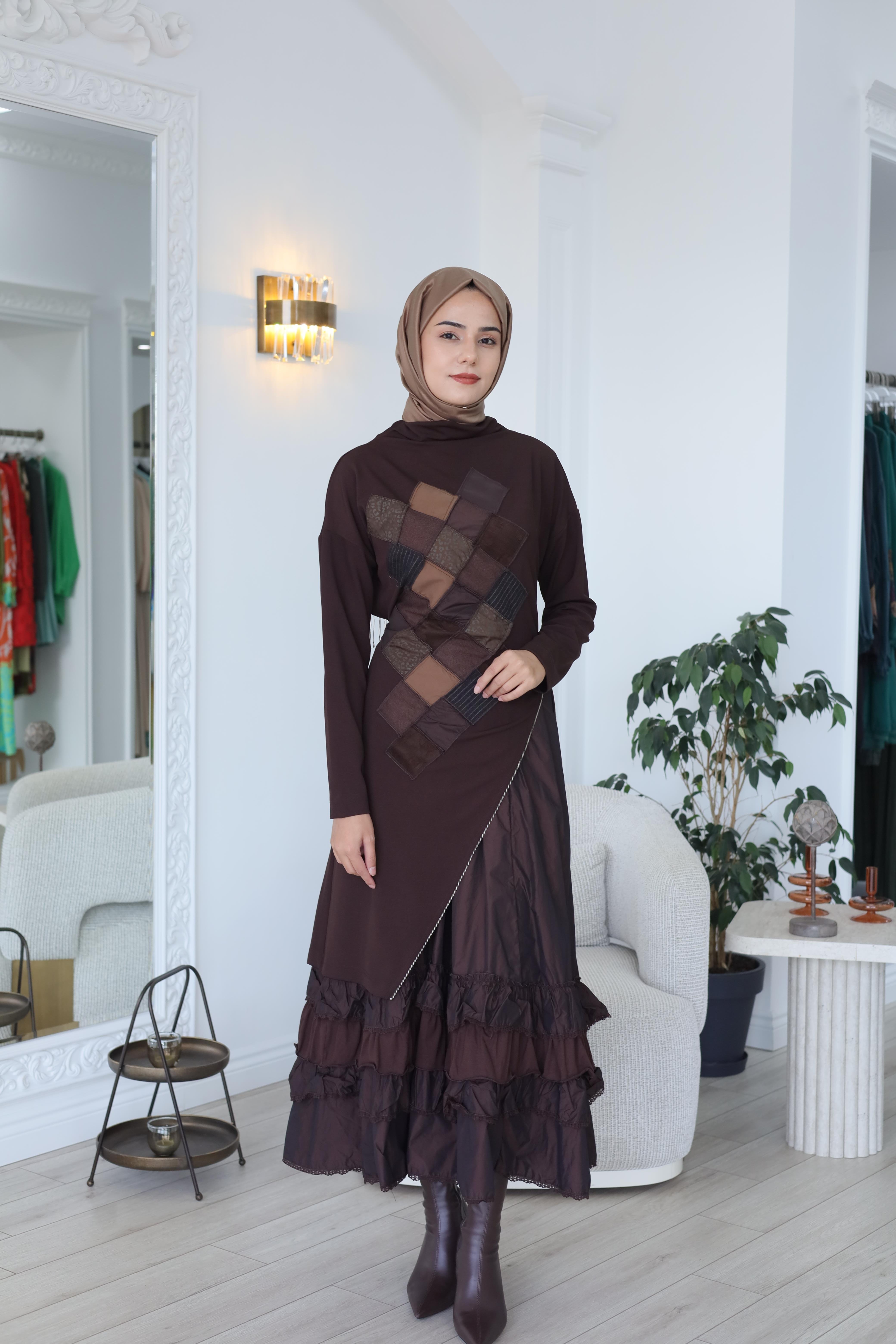 Misswhence Patchwork Detaylı Elbise 38808