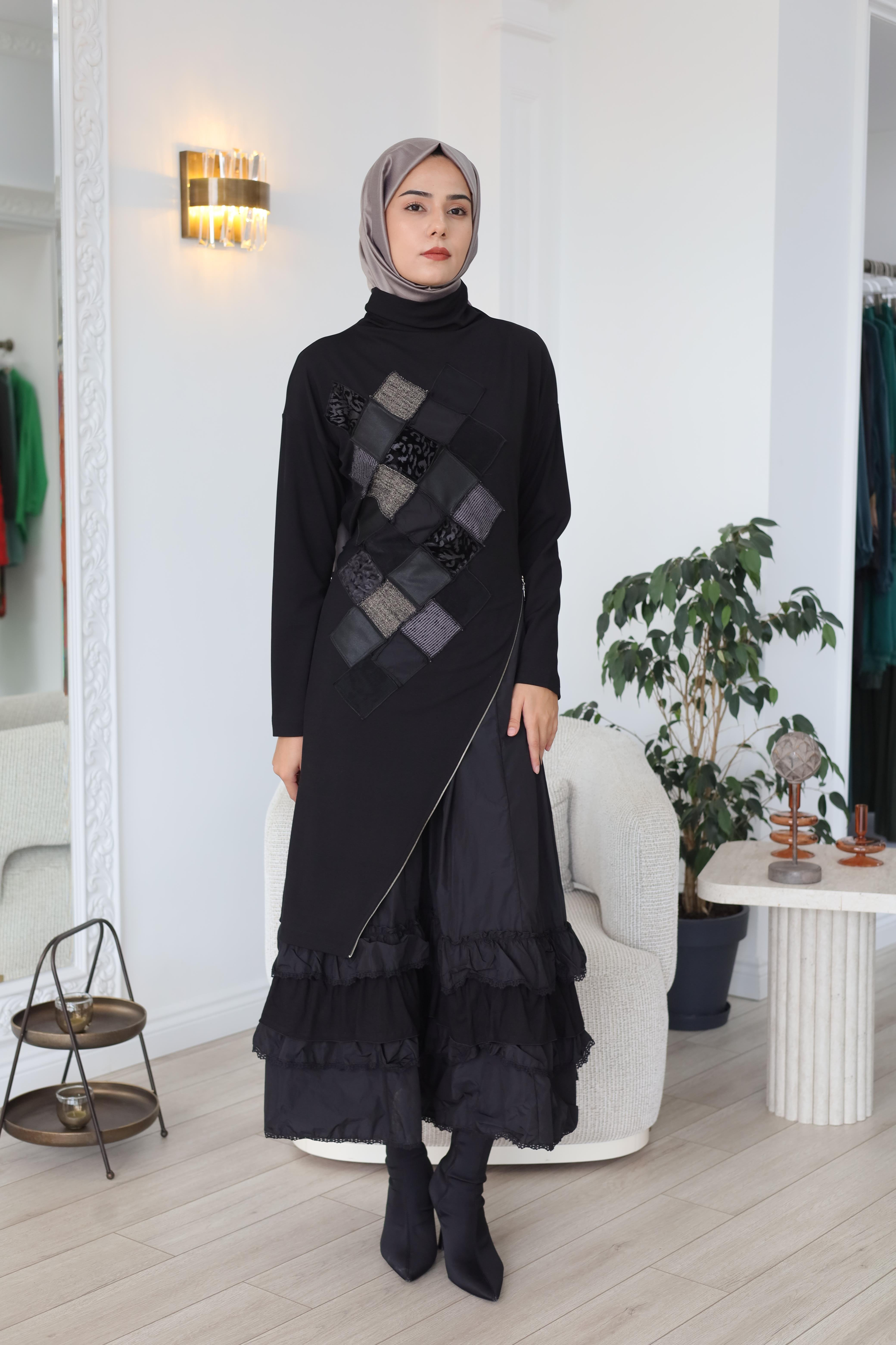 Misswhence Patchwork Detaylı Elbise 38808