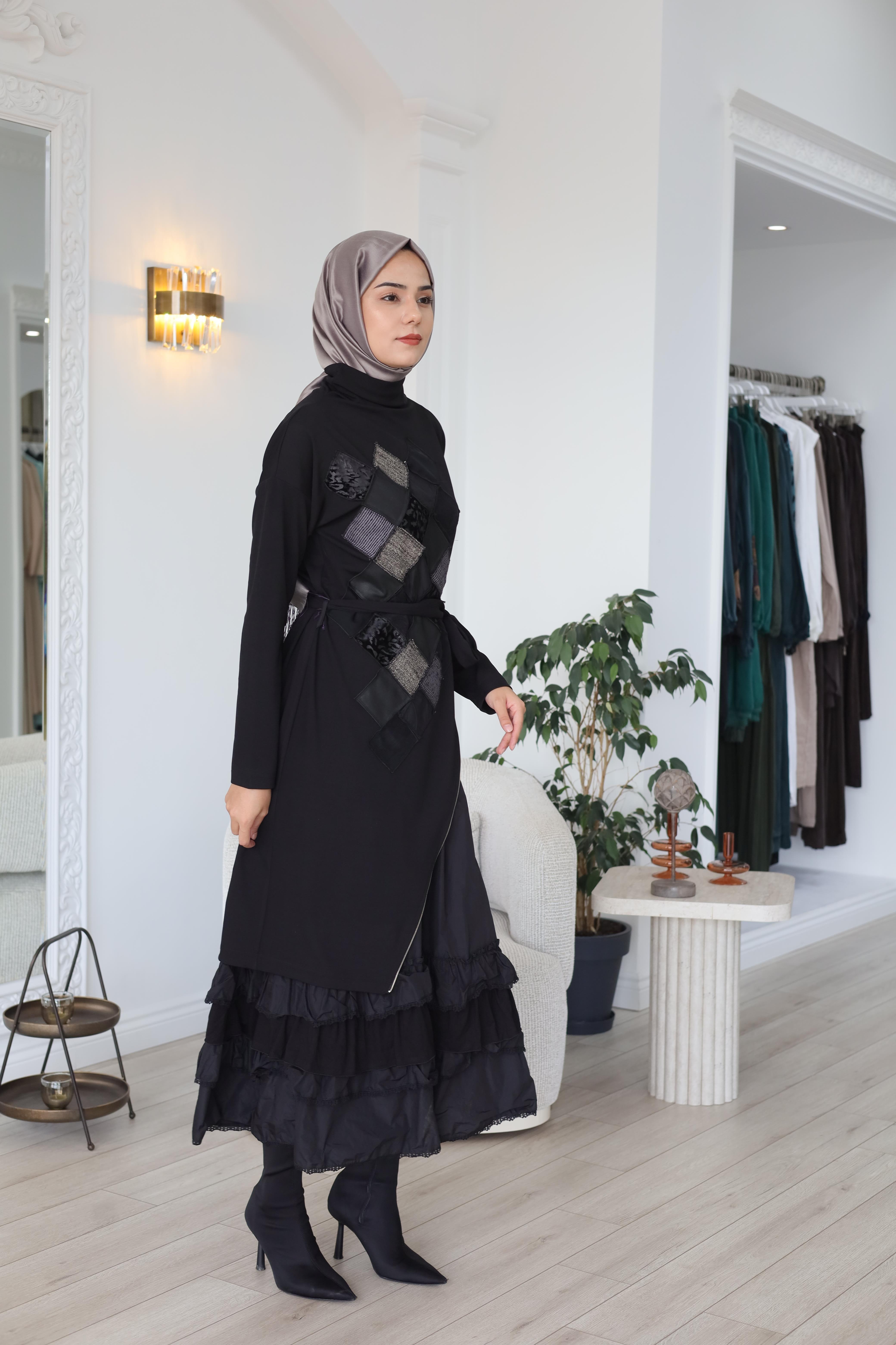 Misswhence Patchwork Detaylı Elbise 38808