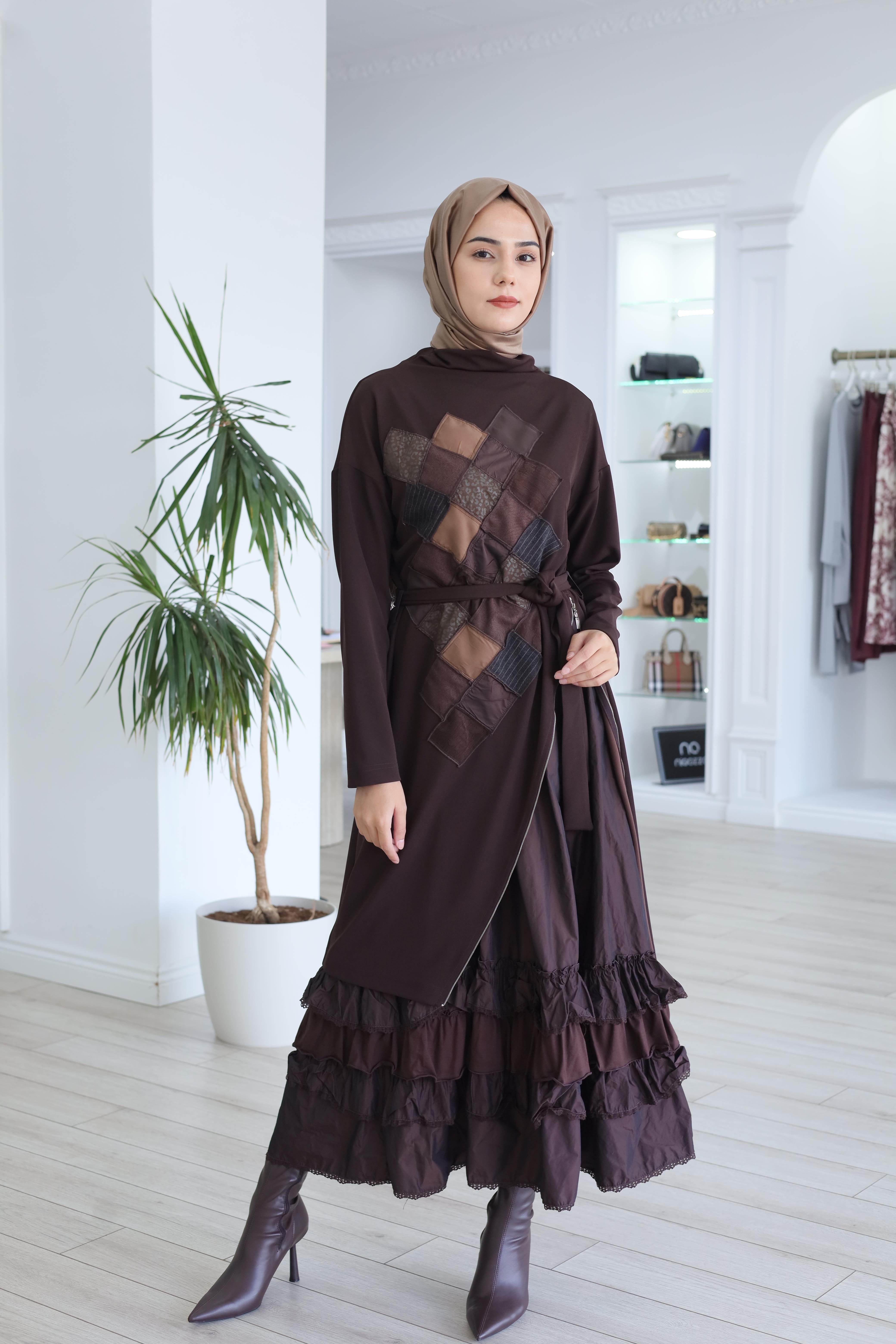 Misswhence Patchwork Detaylı Elbise 38808