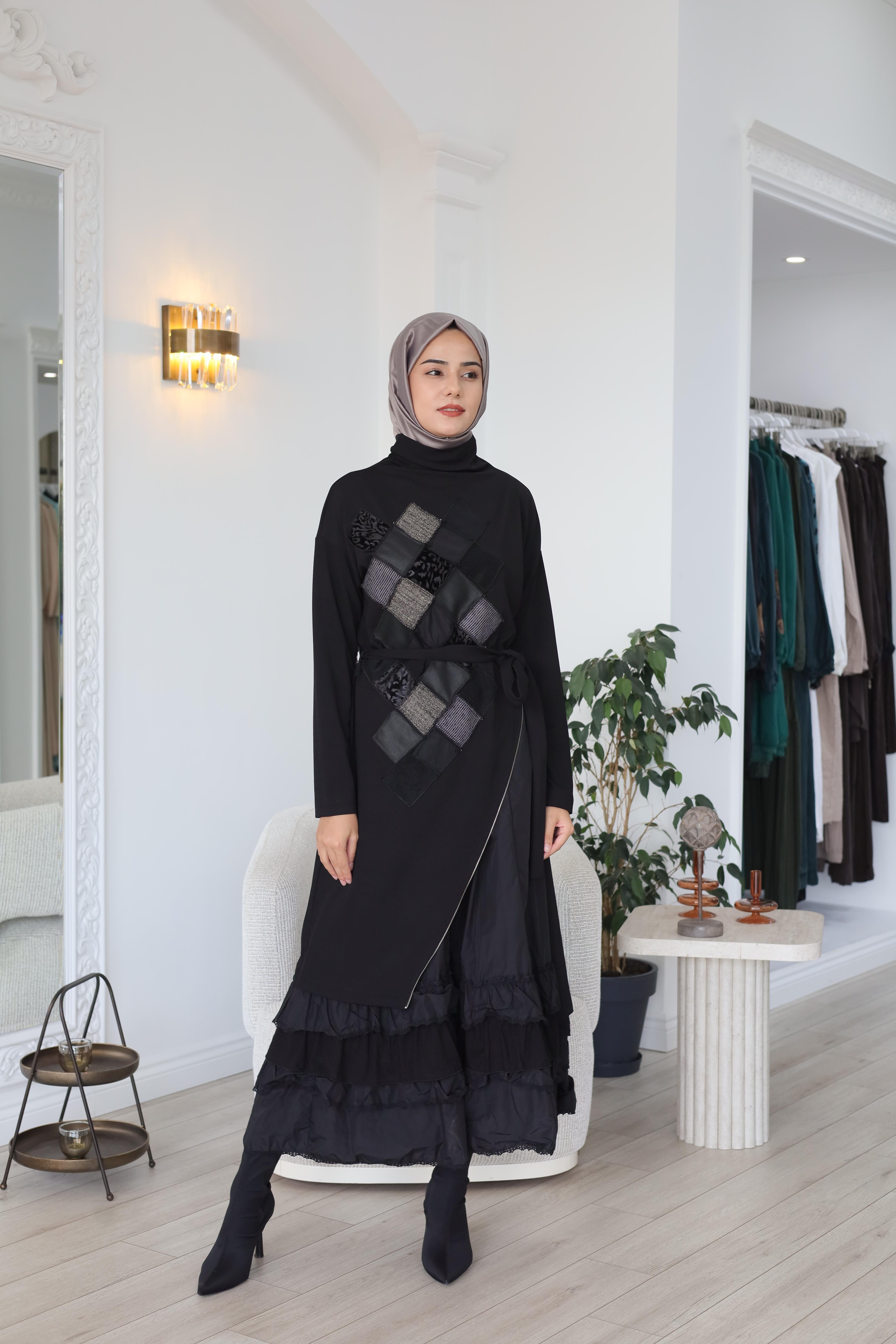 Misswhence Patchwork Detaylı Elbise 38808