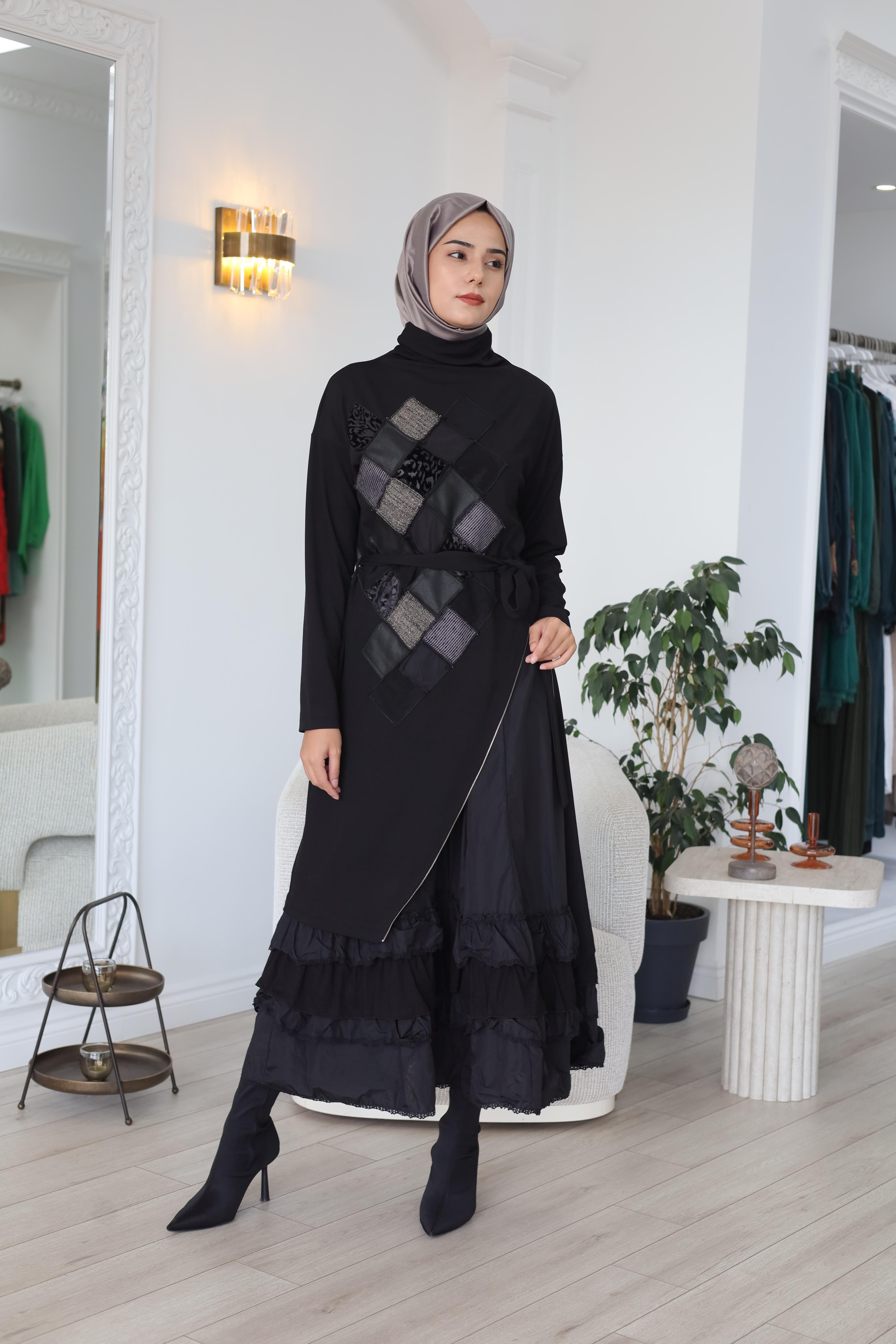Misswhence Patchwork Detaylı Elbise 38808