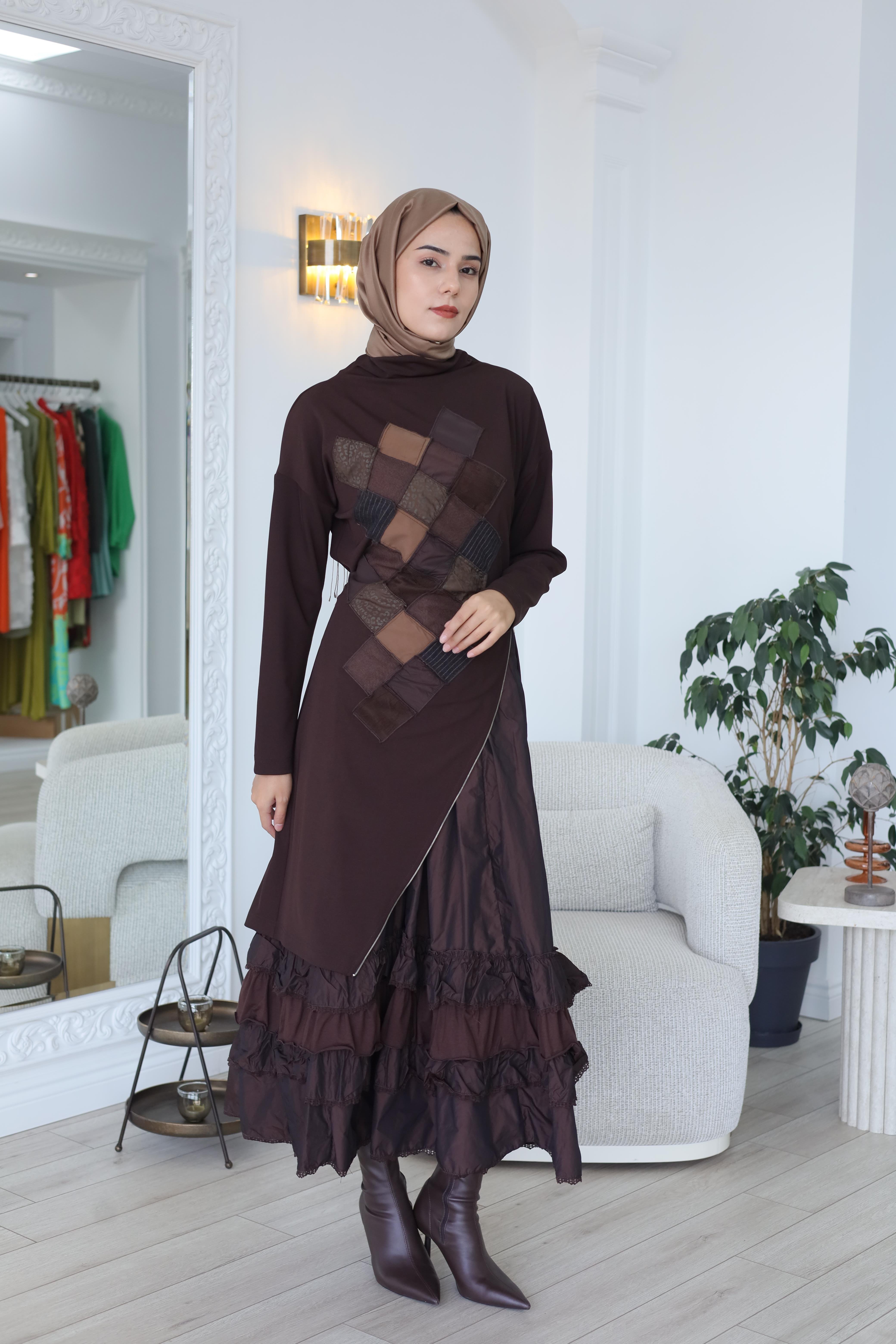 Misswhence Patchwork Detaylı Elbise 38808