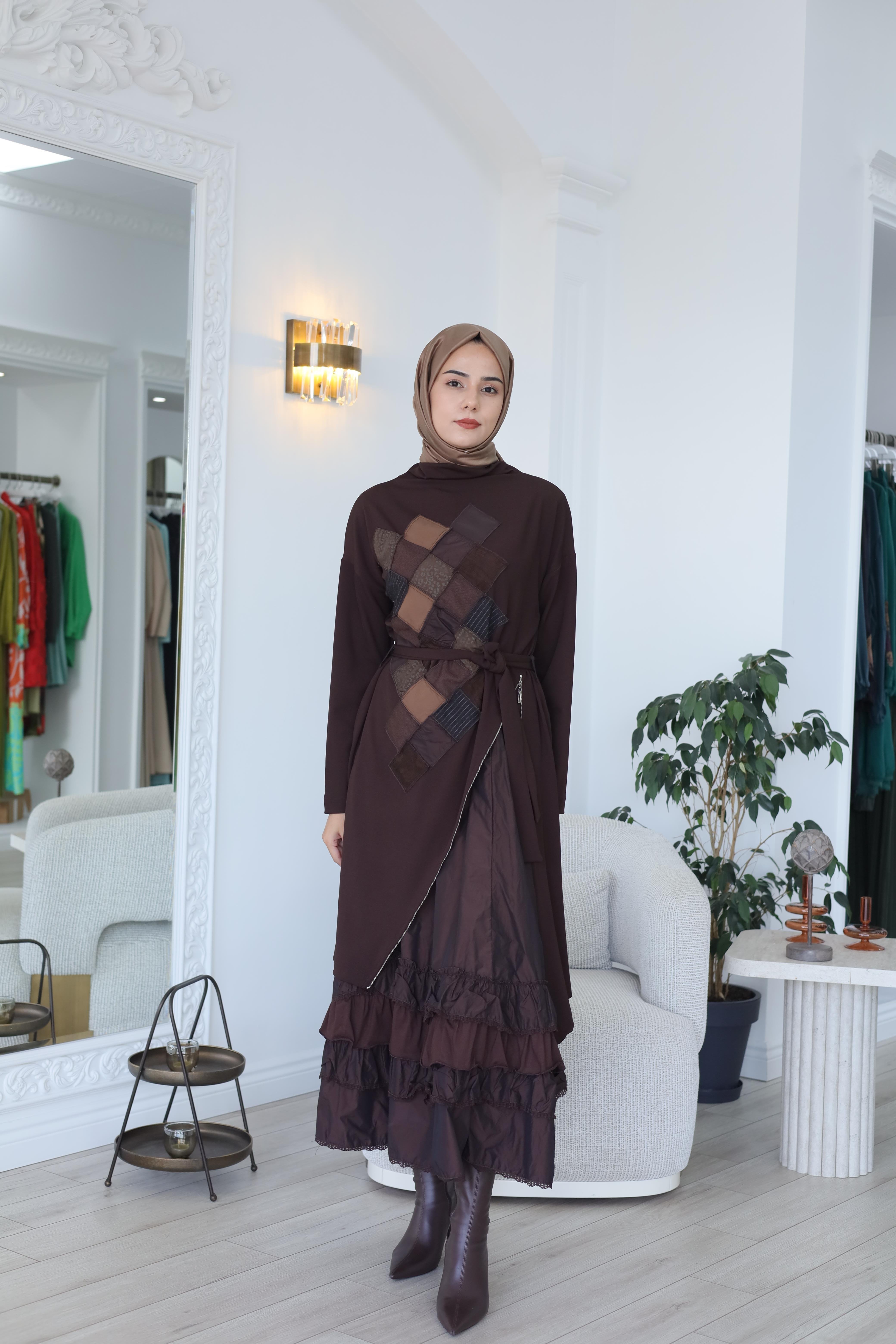 Misswhence Patchwork Detaylı Elbise 38808