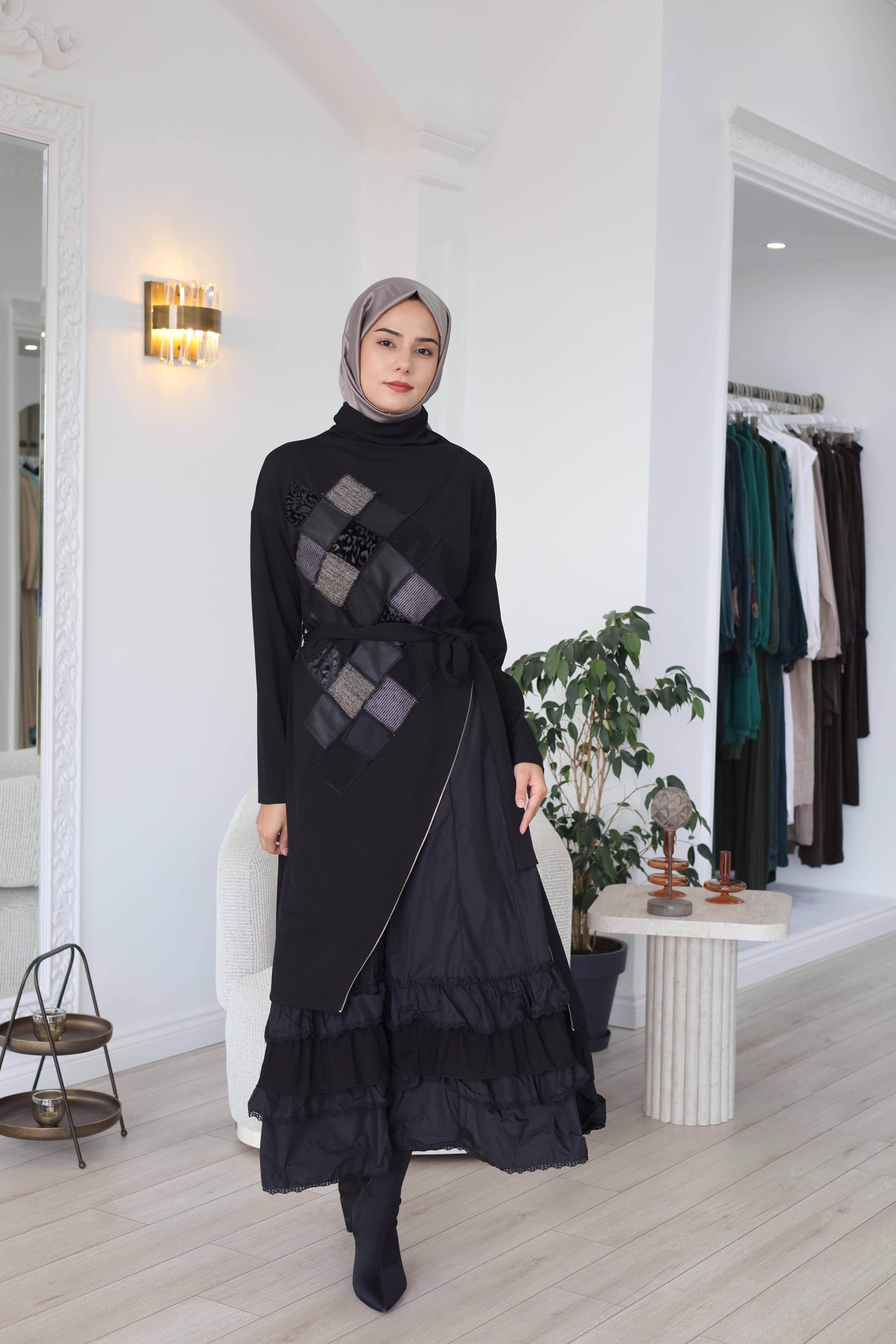 Misswhence Patchwork Detaylı Elbise 38808