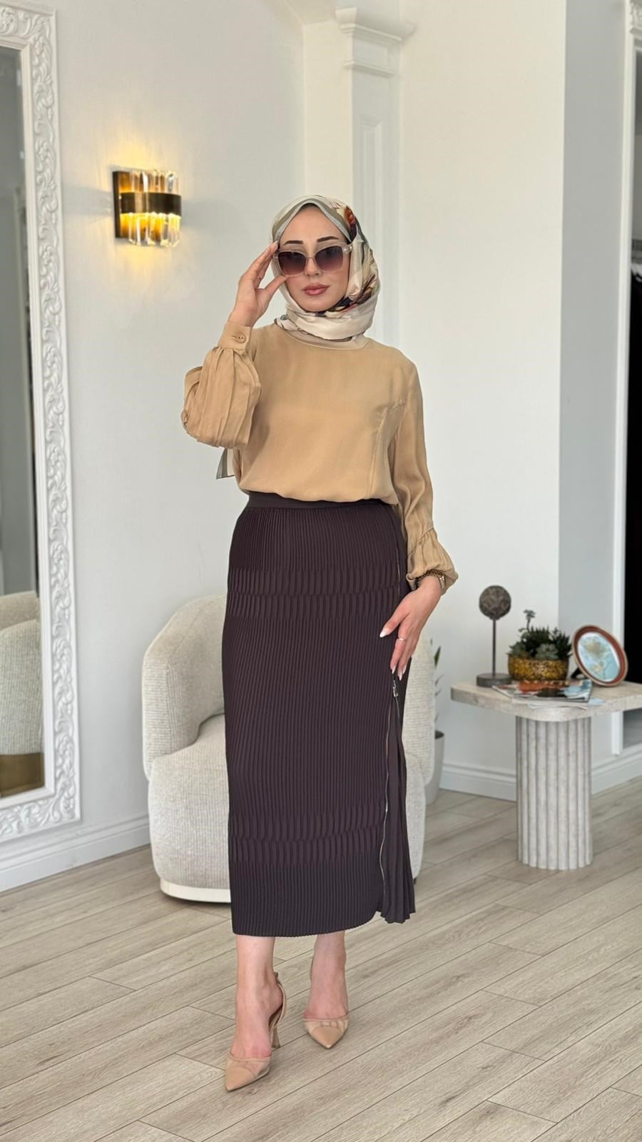 Misswhence Piliseli Fermuar Detaylı Etek 39921