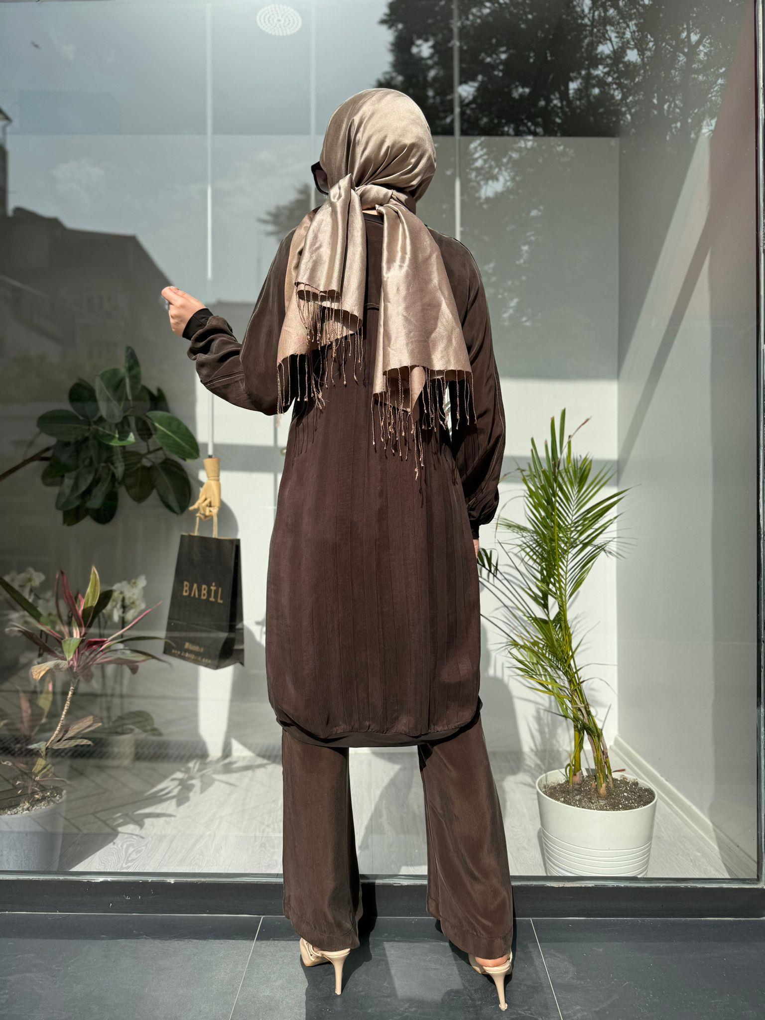 Misswhence Reglan Kollu Tunik Kahve 35010