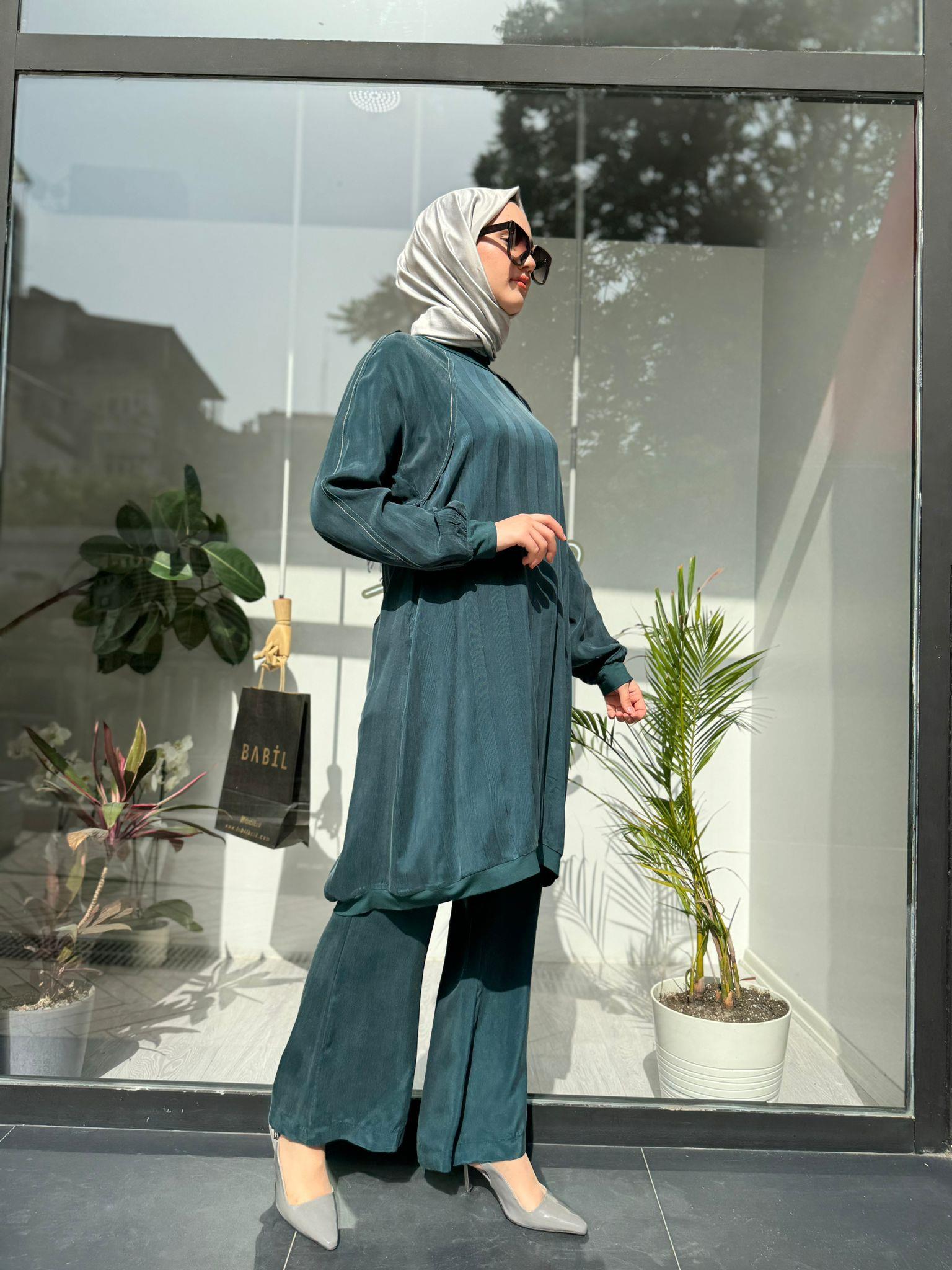 Misswhence Reglan Kollu Tunik Zümrüt 35010