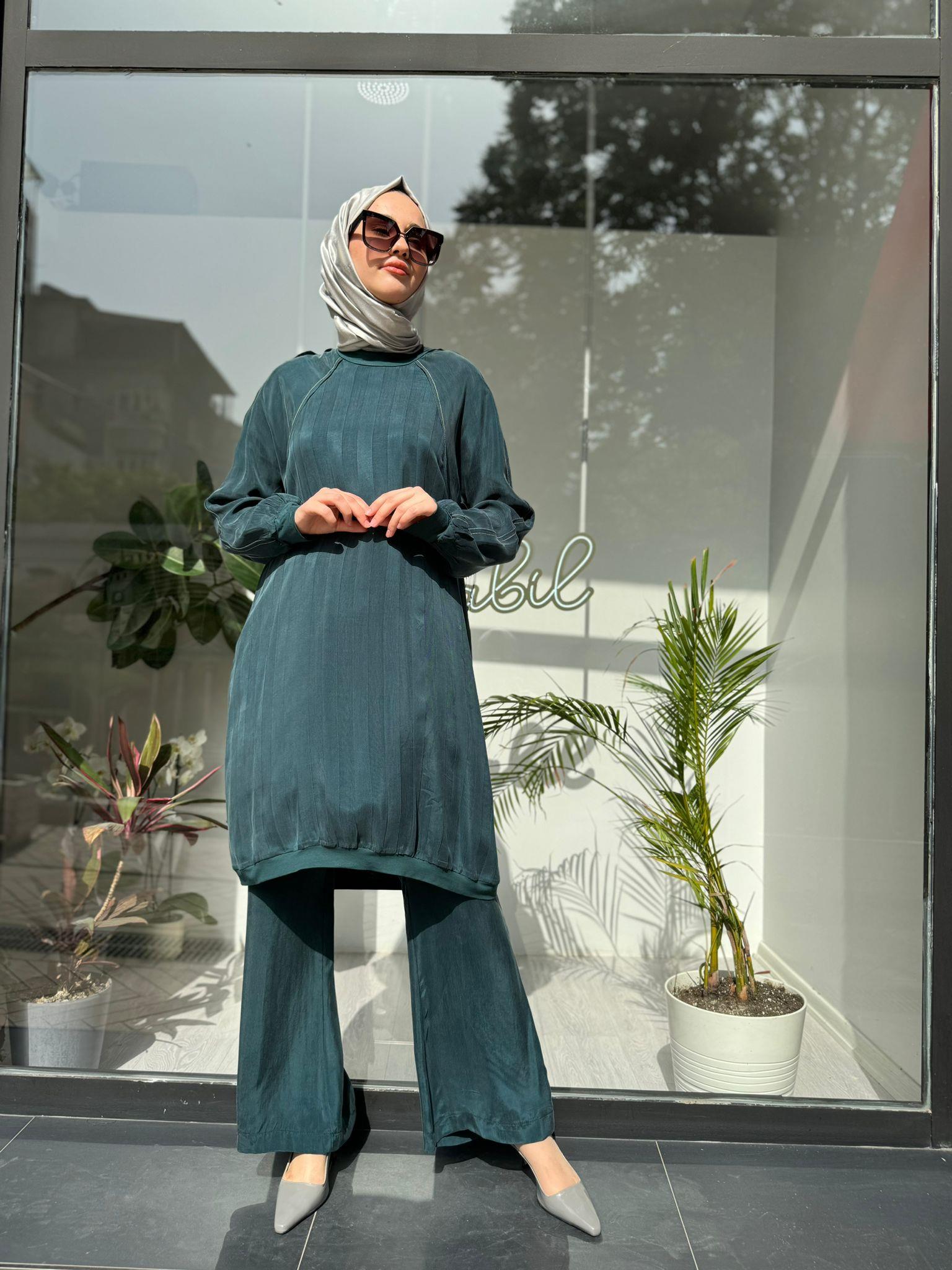 Misswhence Reglan Kollu Tunik Zümrüt 35010