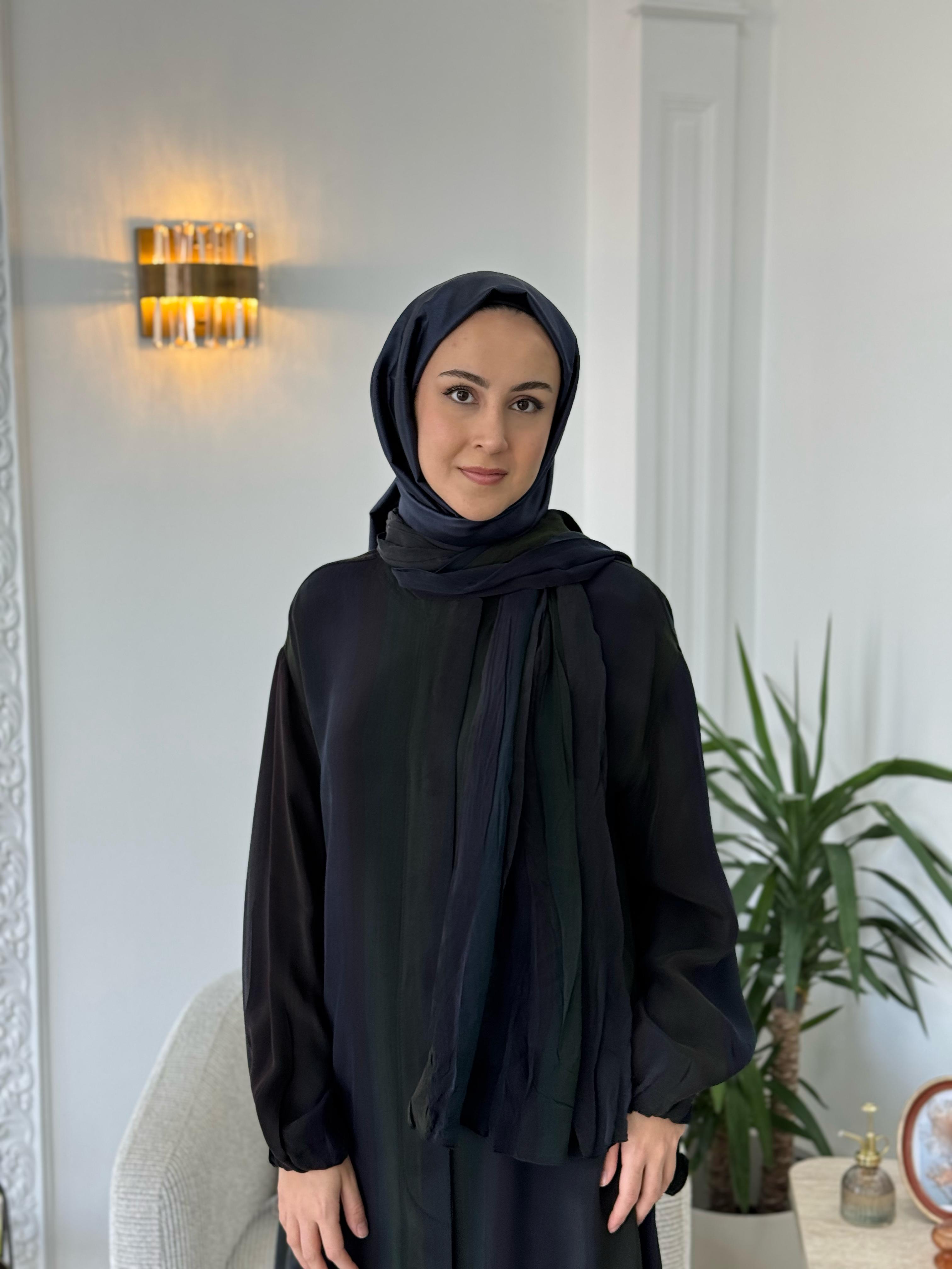 Misswhence Şal Detaylı İpek Pardesü Siyah 37514