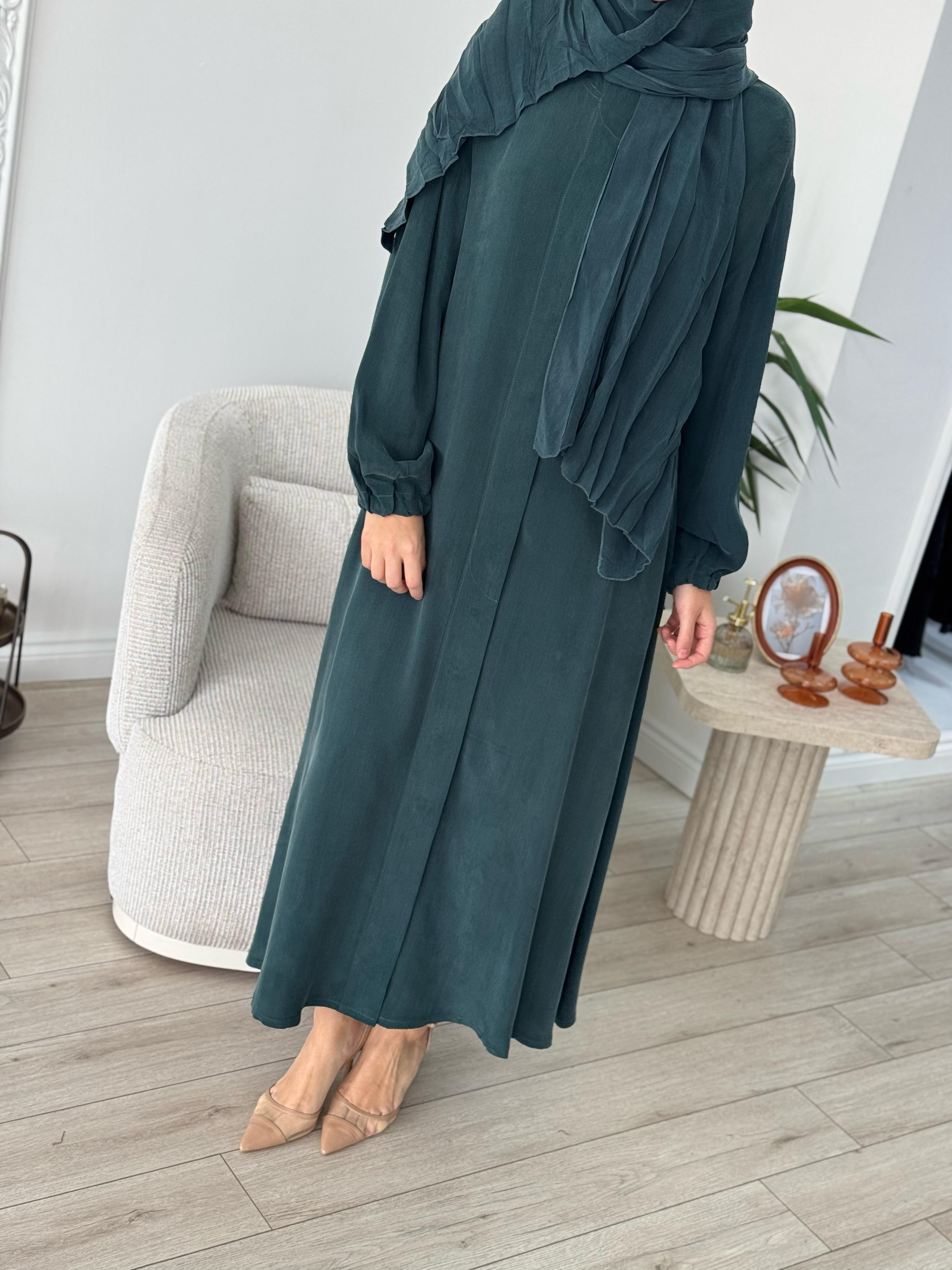 Misswhence Şal Detaylı İpek Pardesü Yeşil 37514