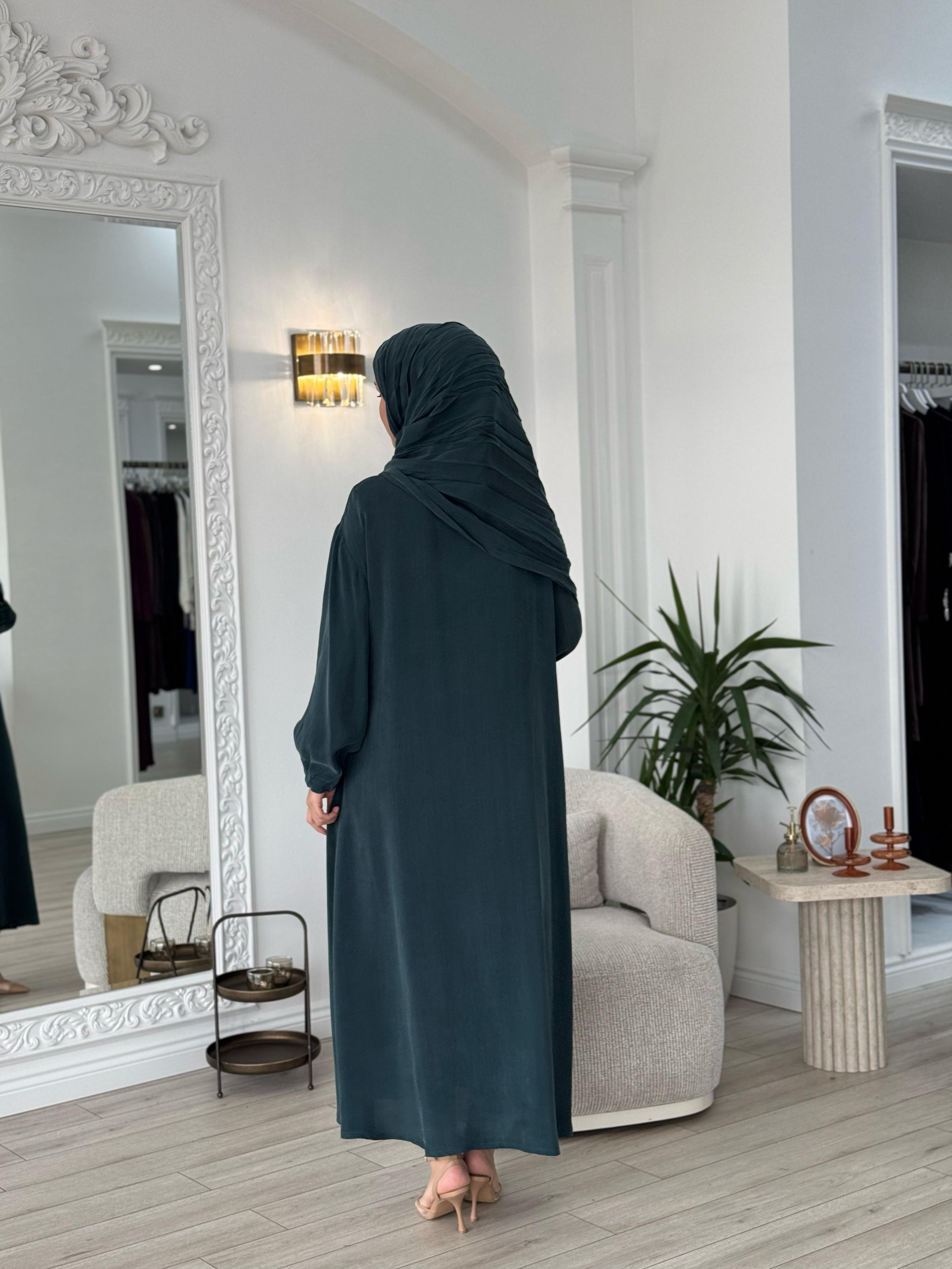 Misswhence Şal Detaylı İpek Pardesü Yeşil 37514
