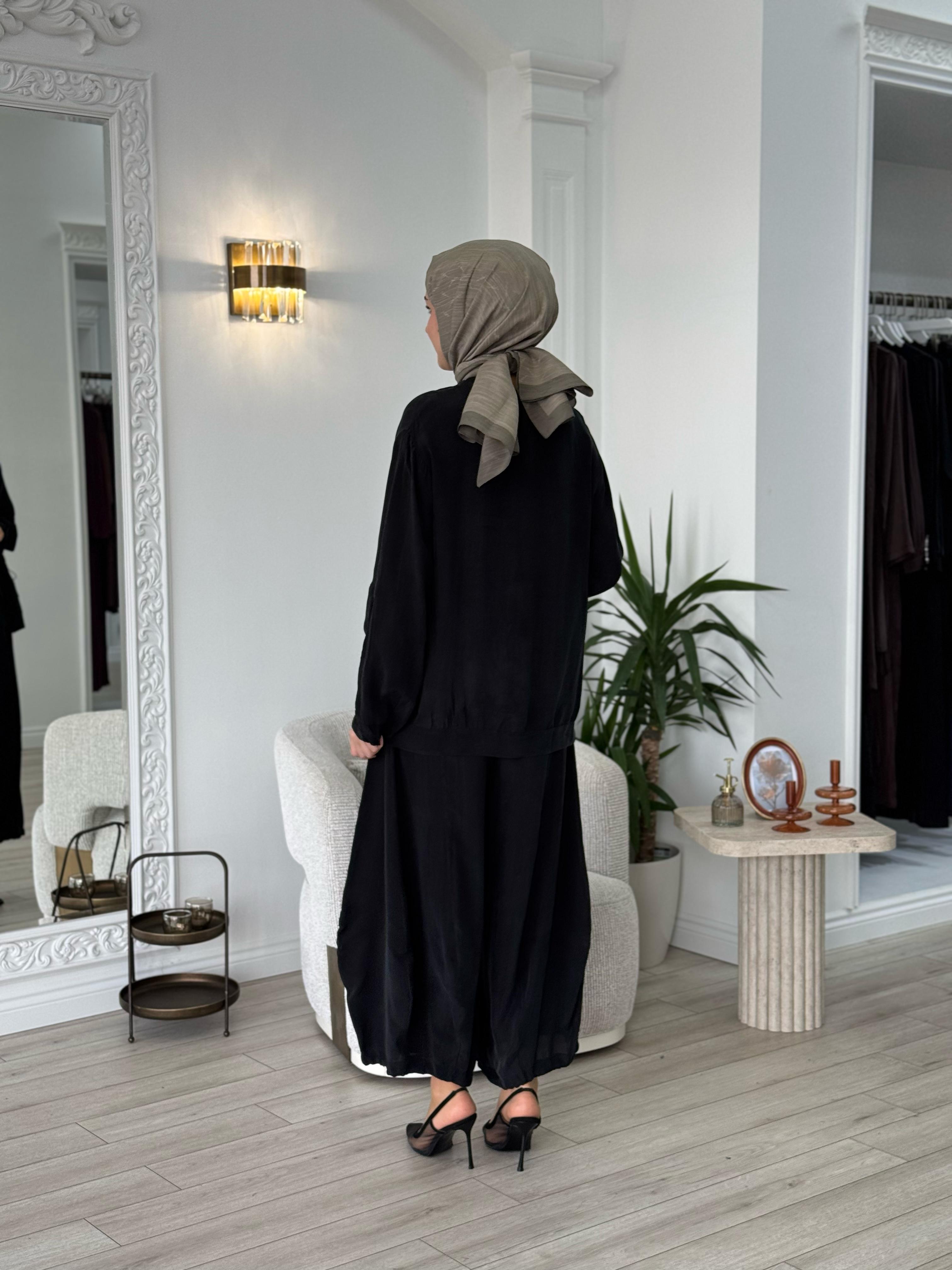 Misswhence Şalvarlı Takım Siyah 37015