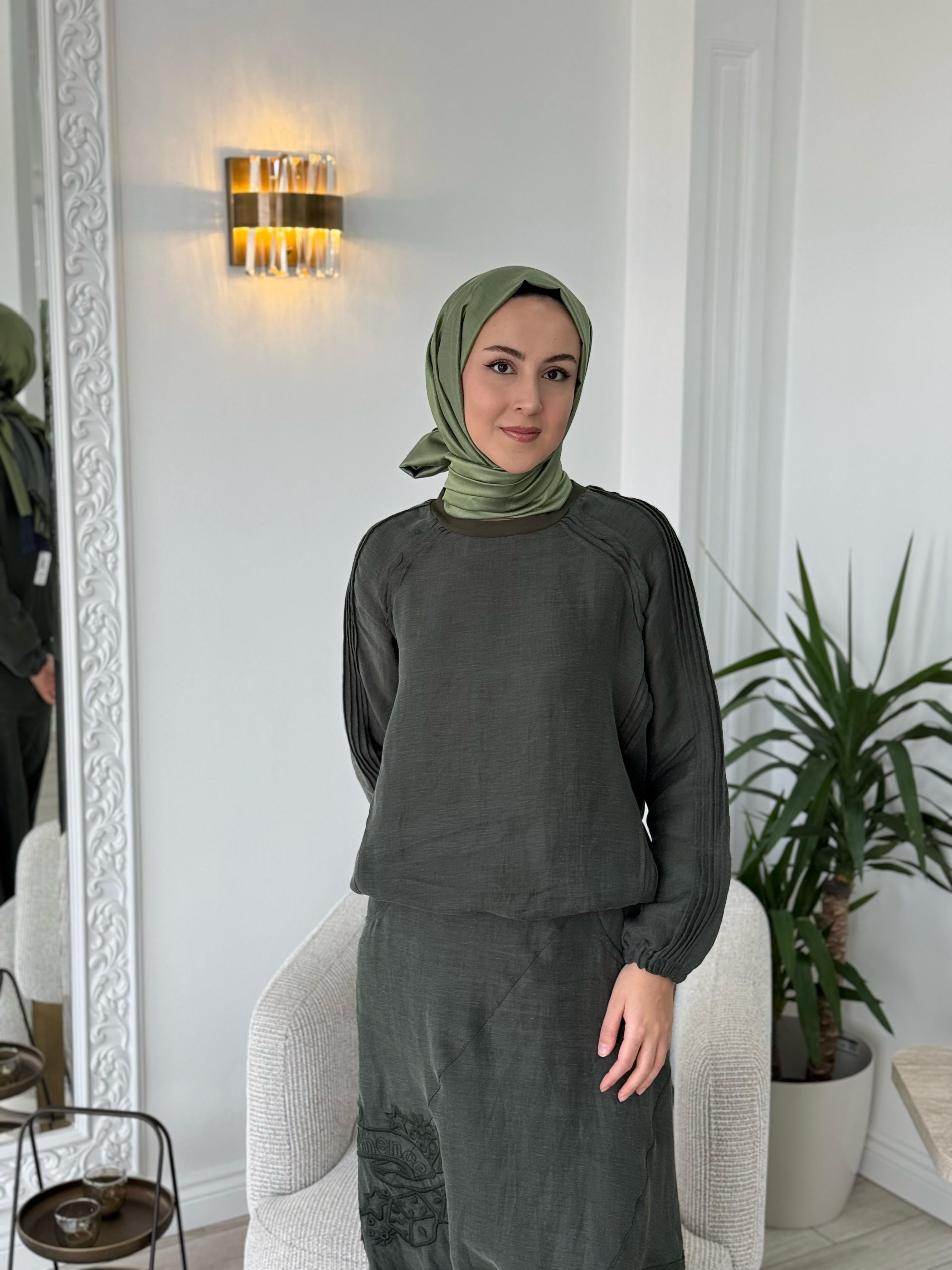 Misswhence Şalvarlı Tunik Takım Haki 37002