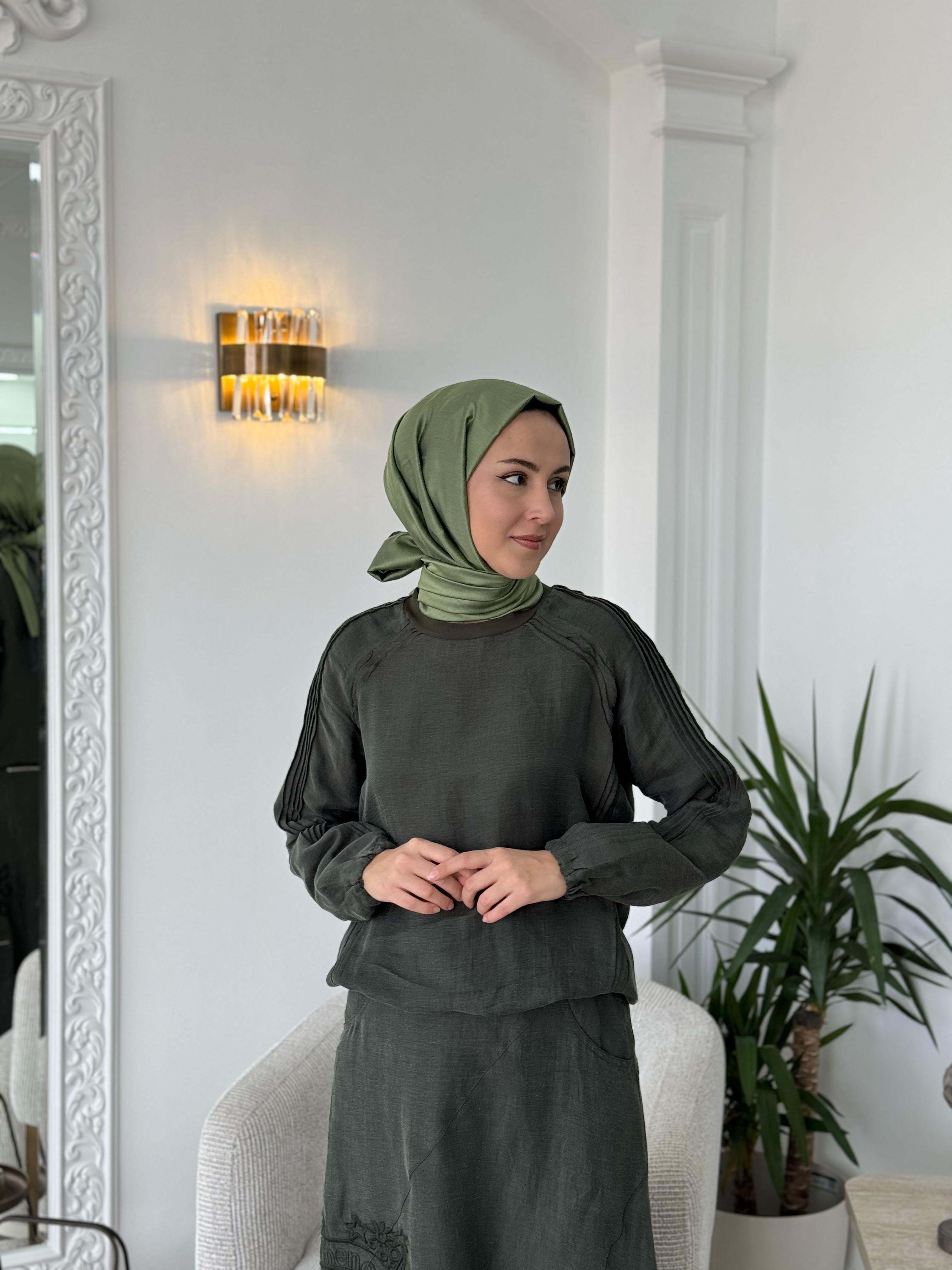 Misswhence Şalvarlı Tunik Takım Haki 37002
