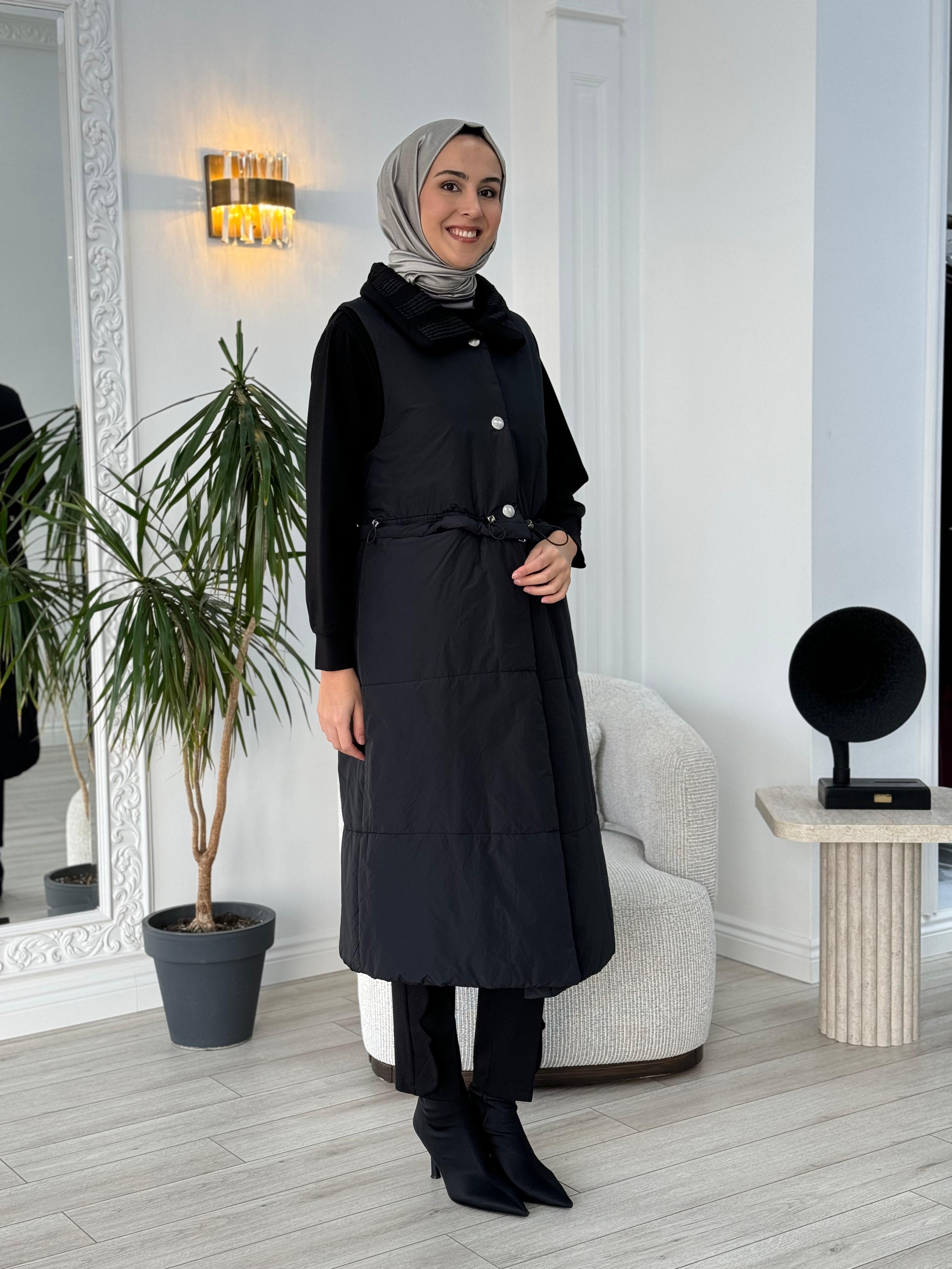 Misswhence Şişme Yelek Siyah 36702