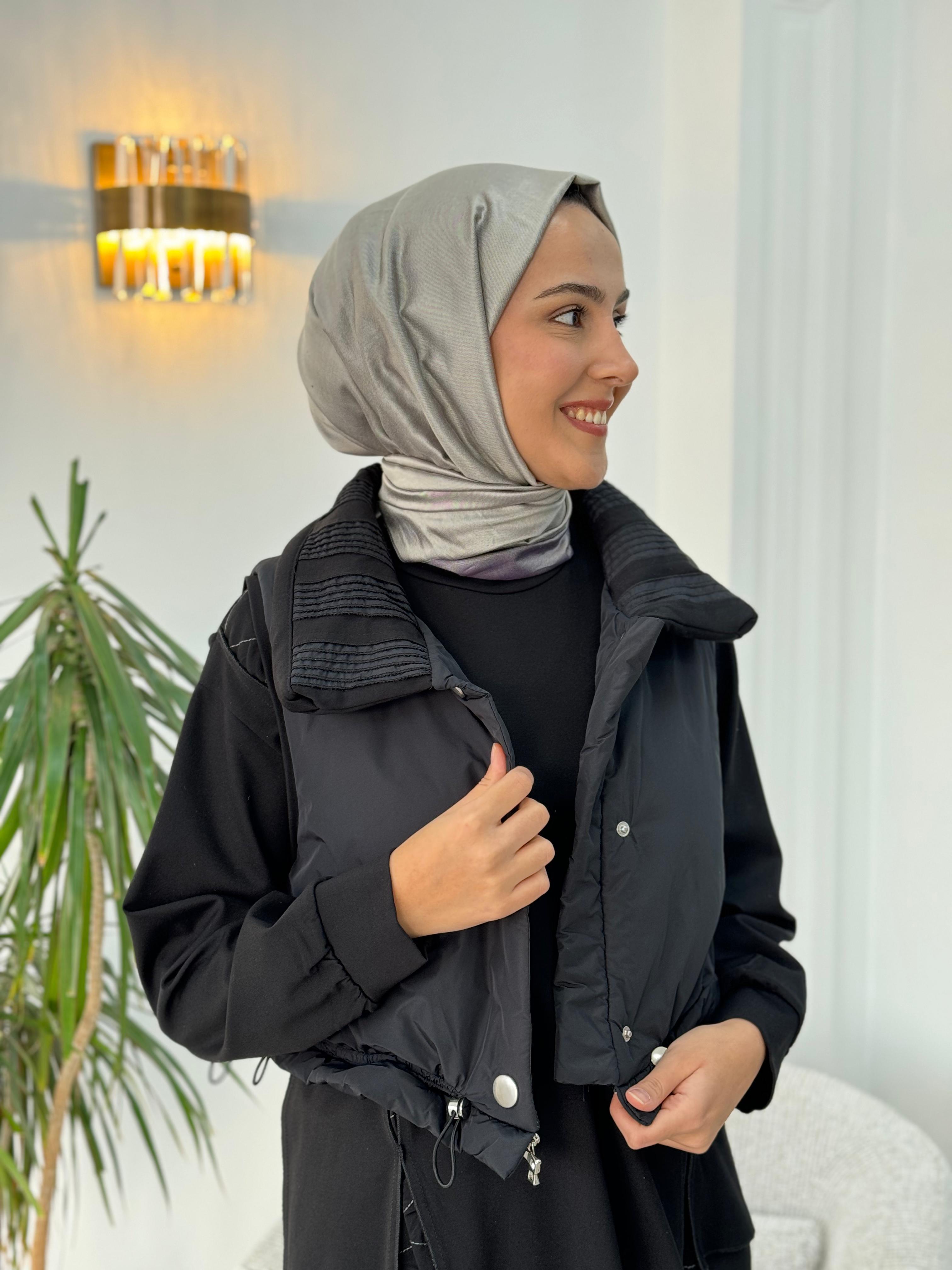 Misswhence Şişme Yelek Siyah 36702