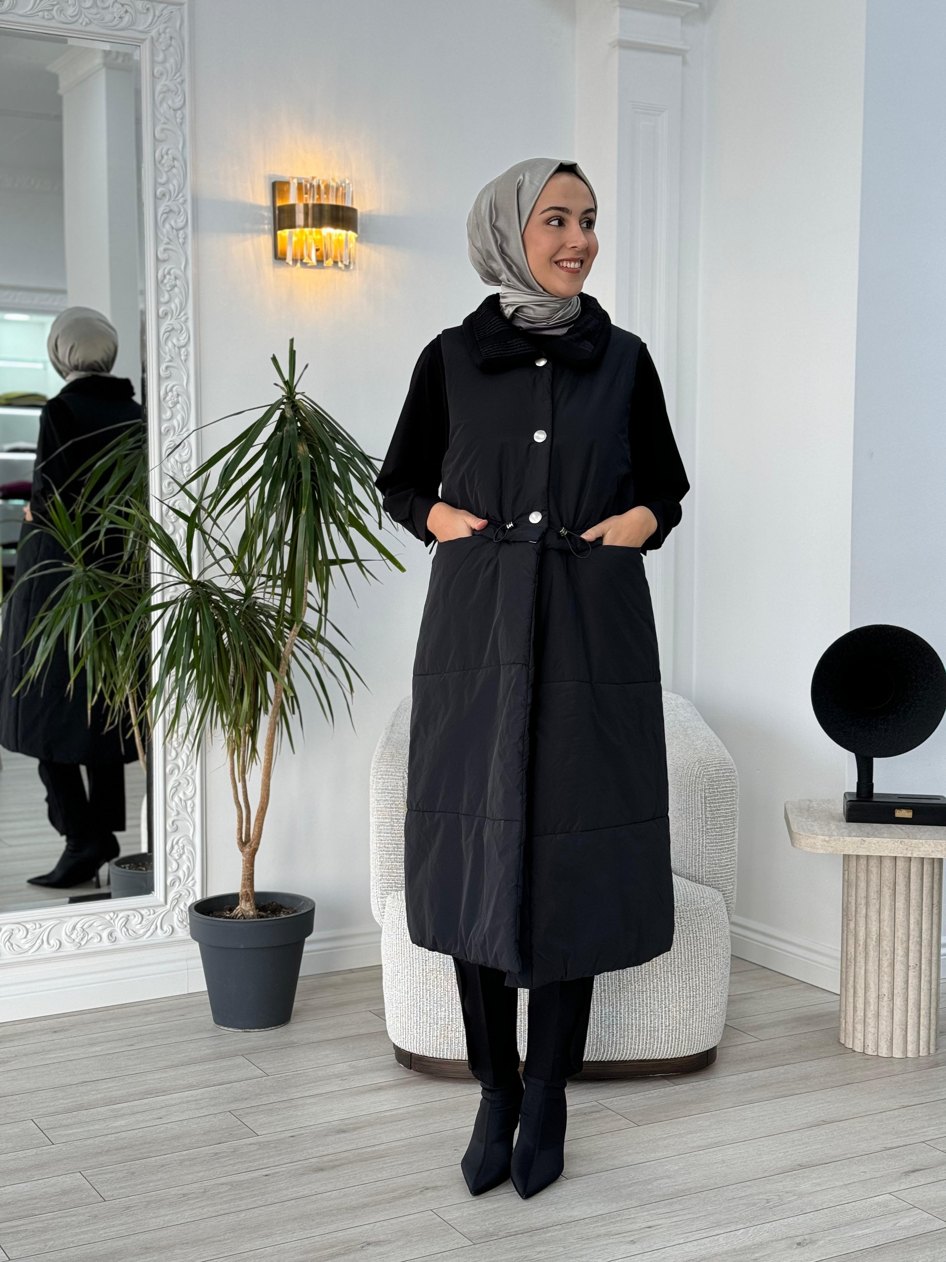 Misswhence Şişme Yelek Siyah 36702