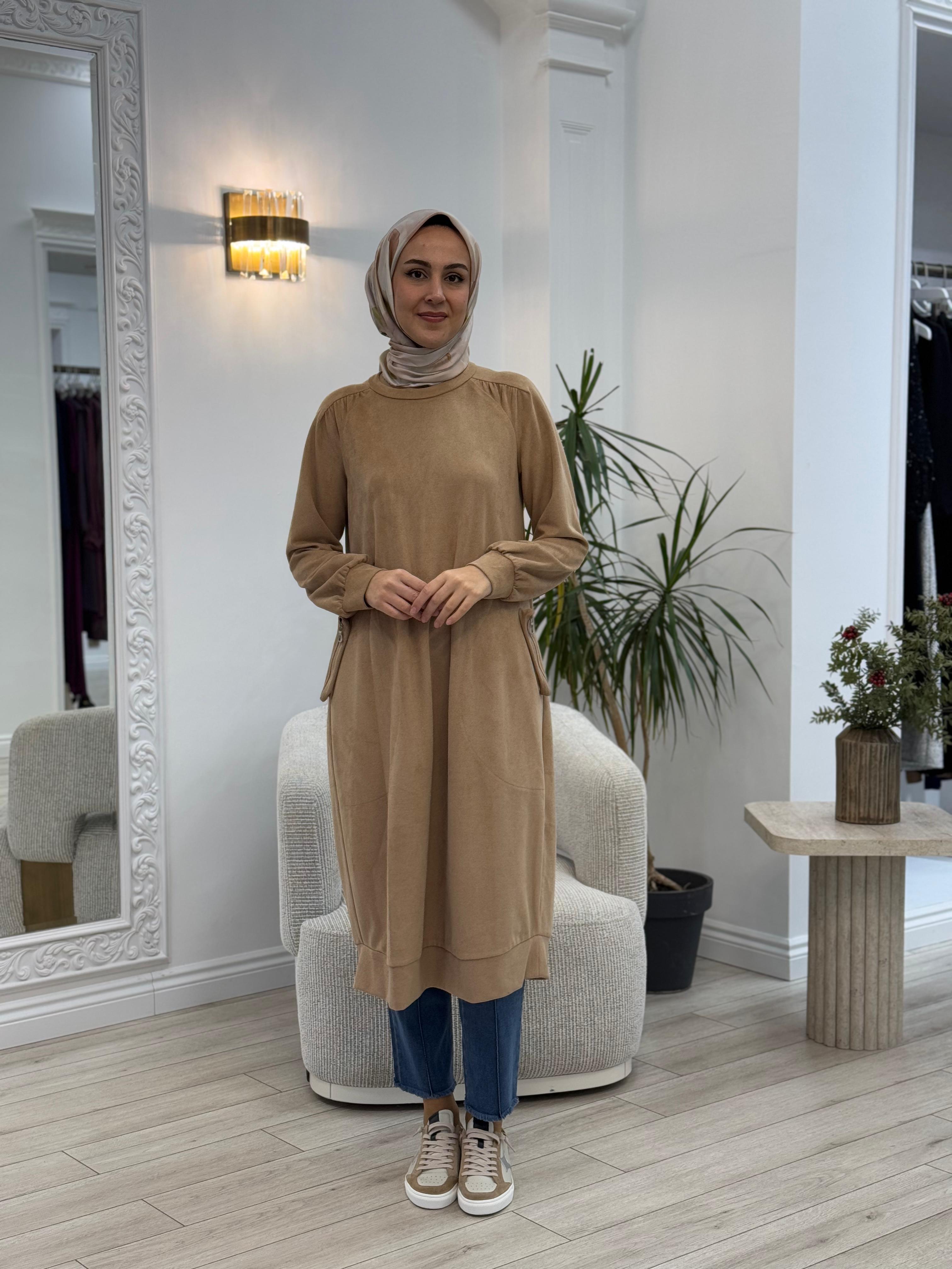 Misswhence Süet Tunik Vizon 34002