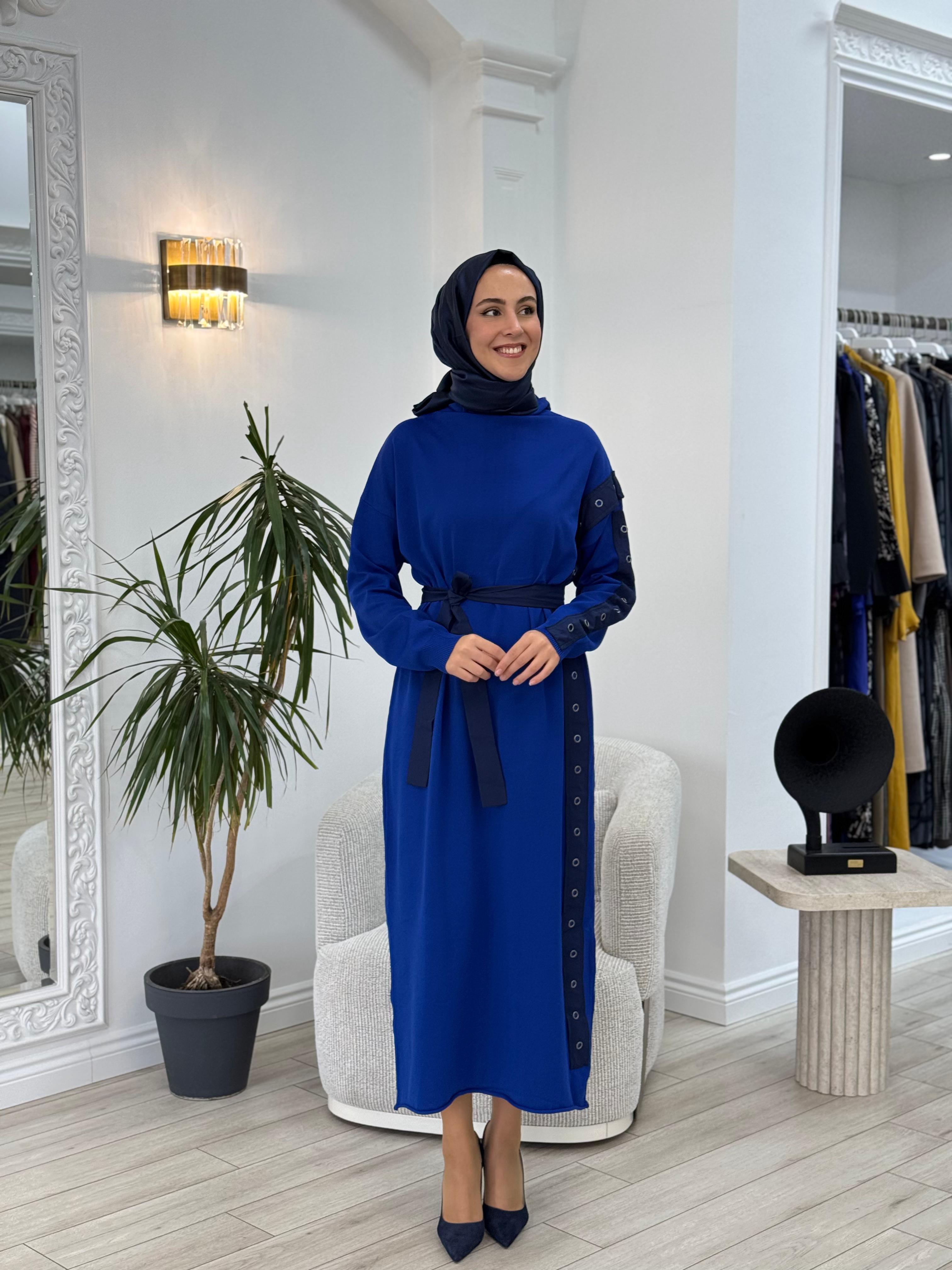 Misswhence Triko Elbise Saks 34817
