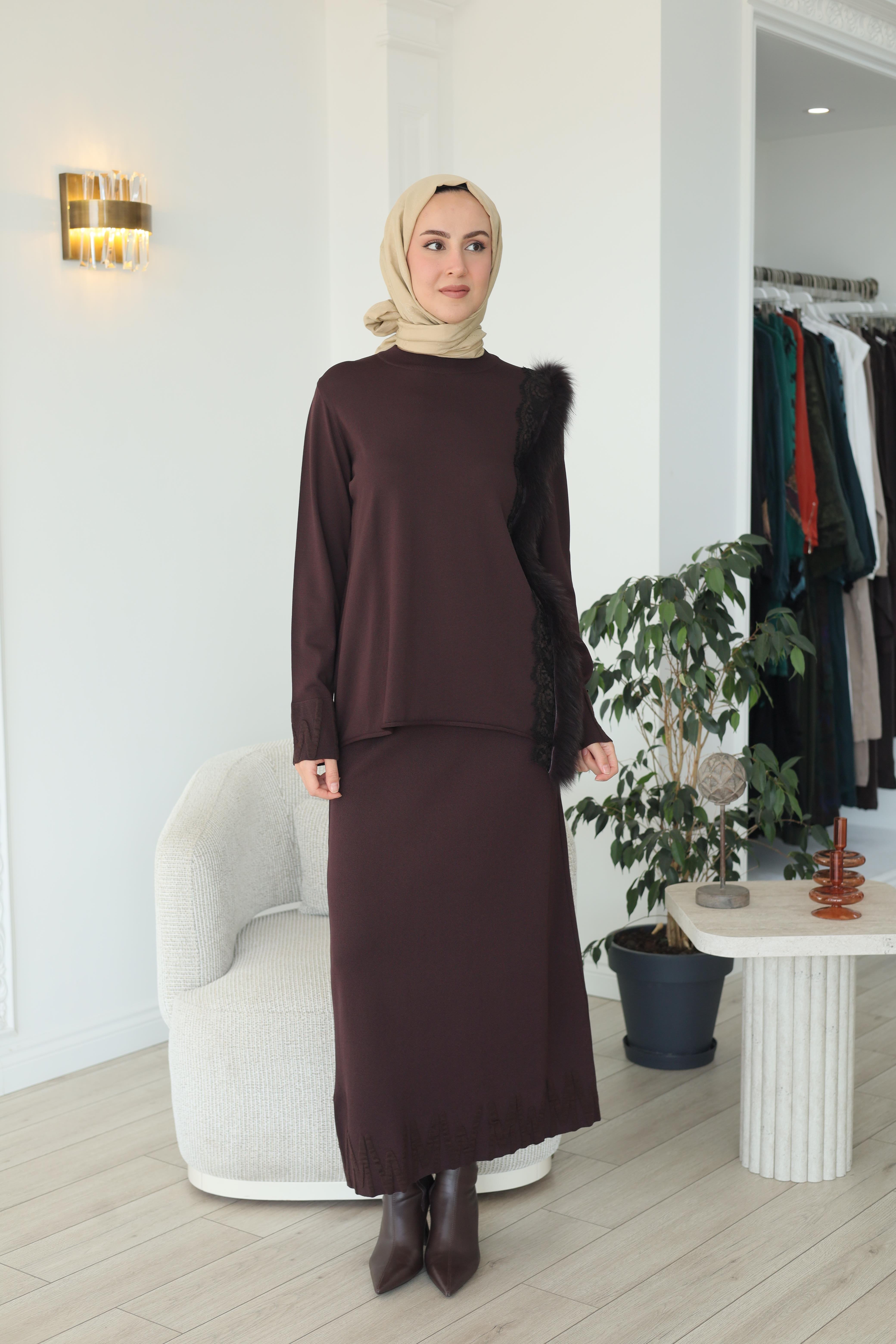 Misswhence Triko Etek Kahve miss267