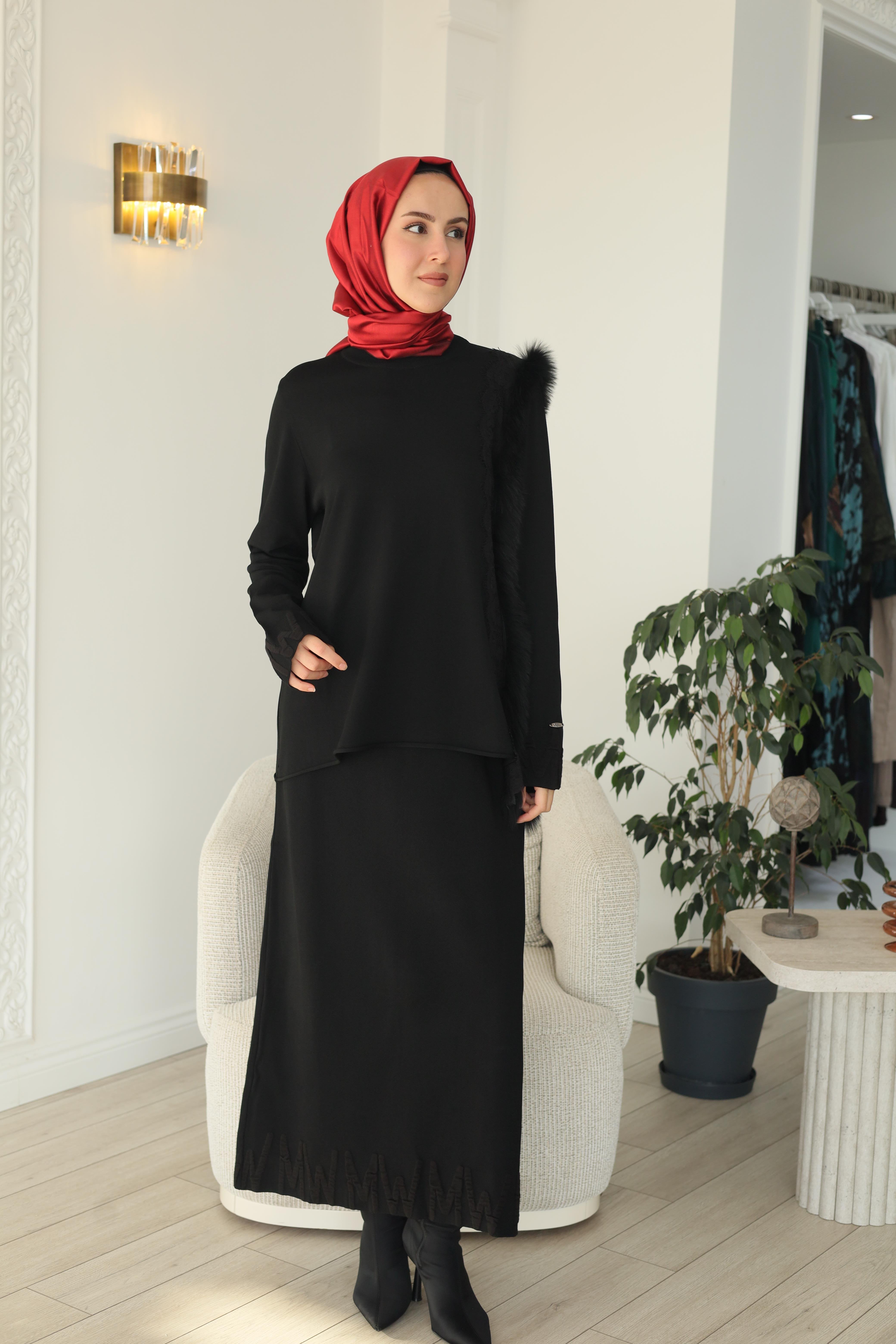 Mİsswhence Triko Etek Siyah miss 267