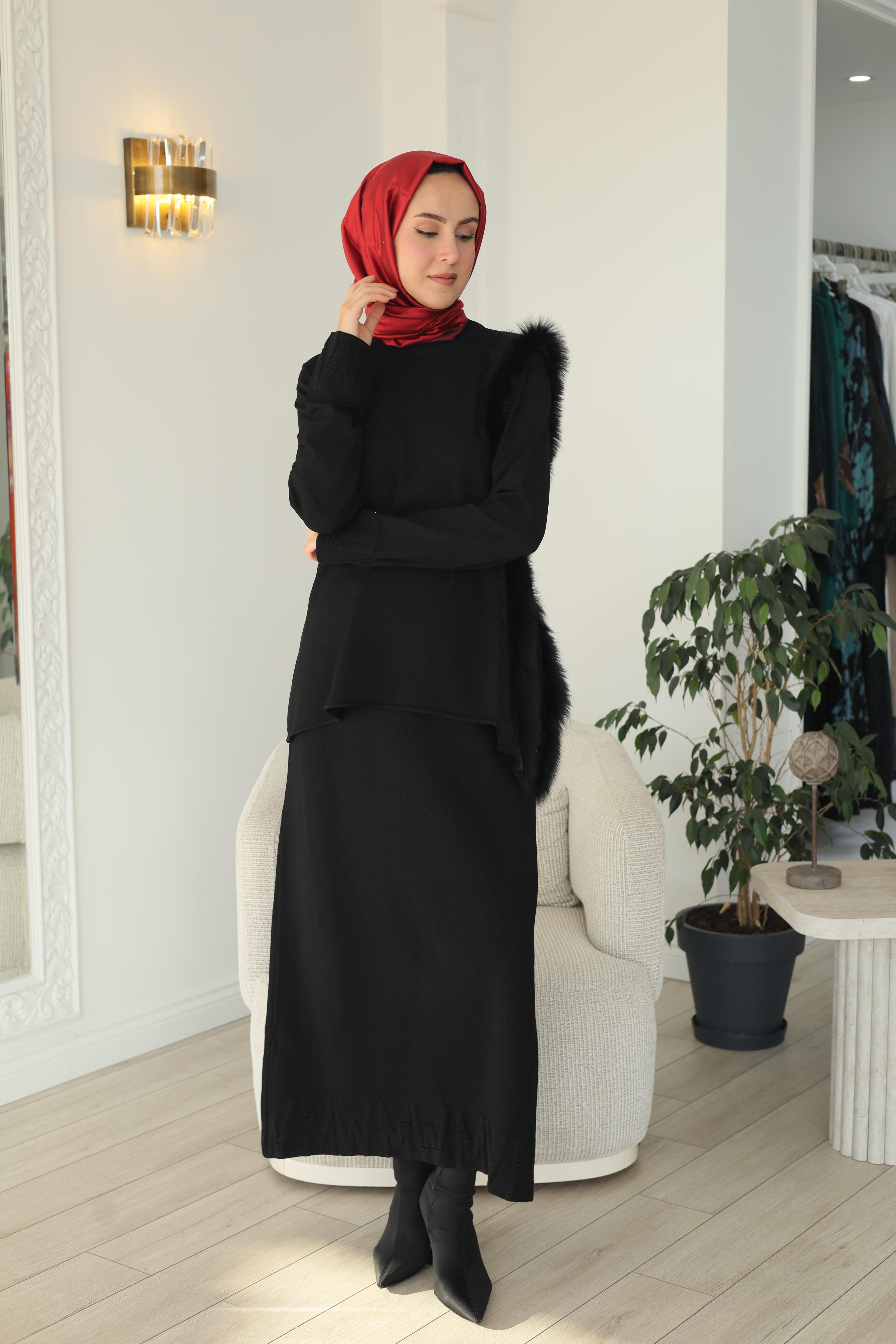 Mİsswhence Triko Etek Siyah miss 267