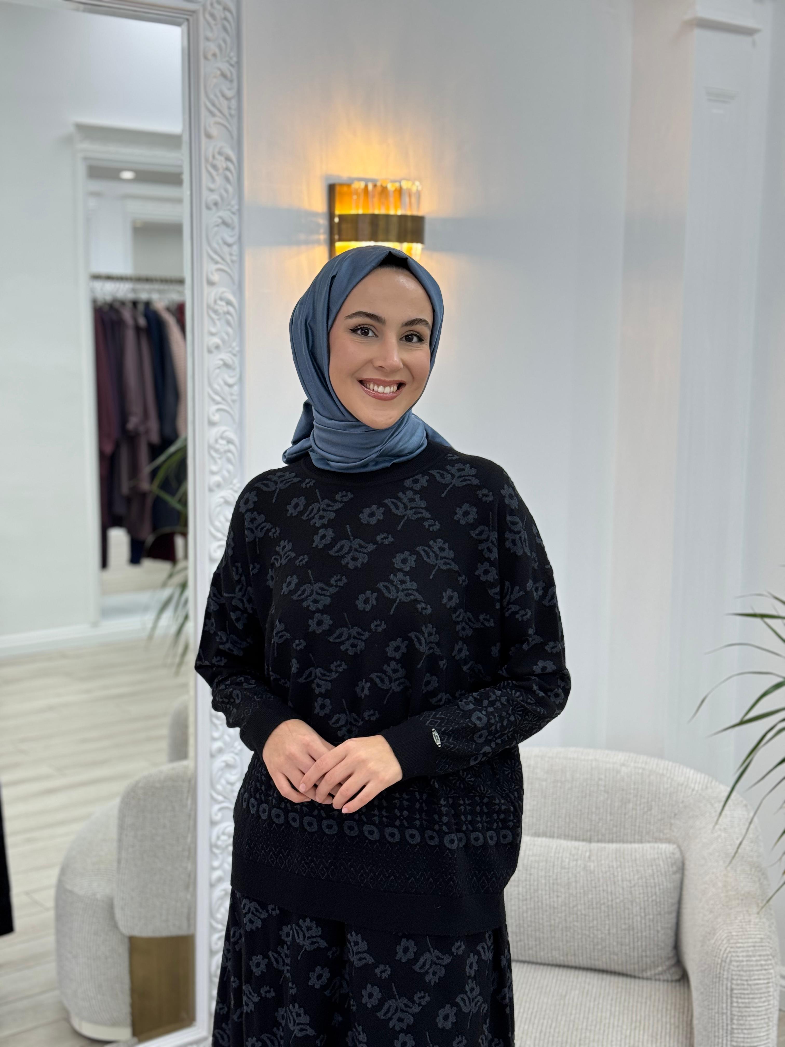 Misswhence Triko Etekli Takım Siyah miss252-253