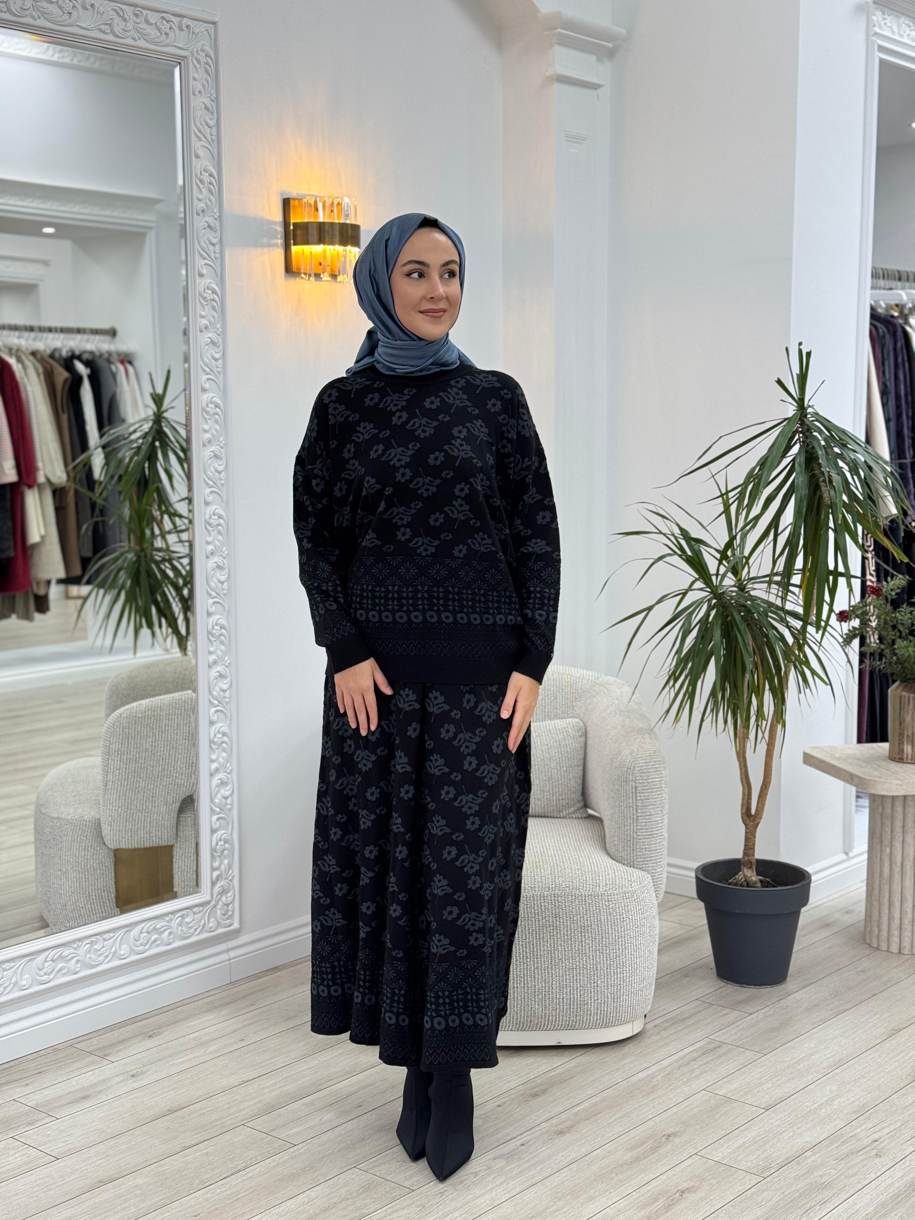 Misswhence Triko Etekli Takım Siyah miss252-253