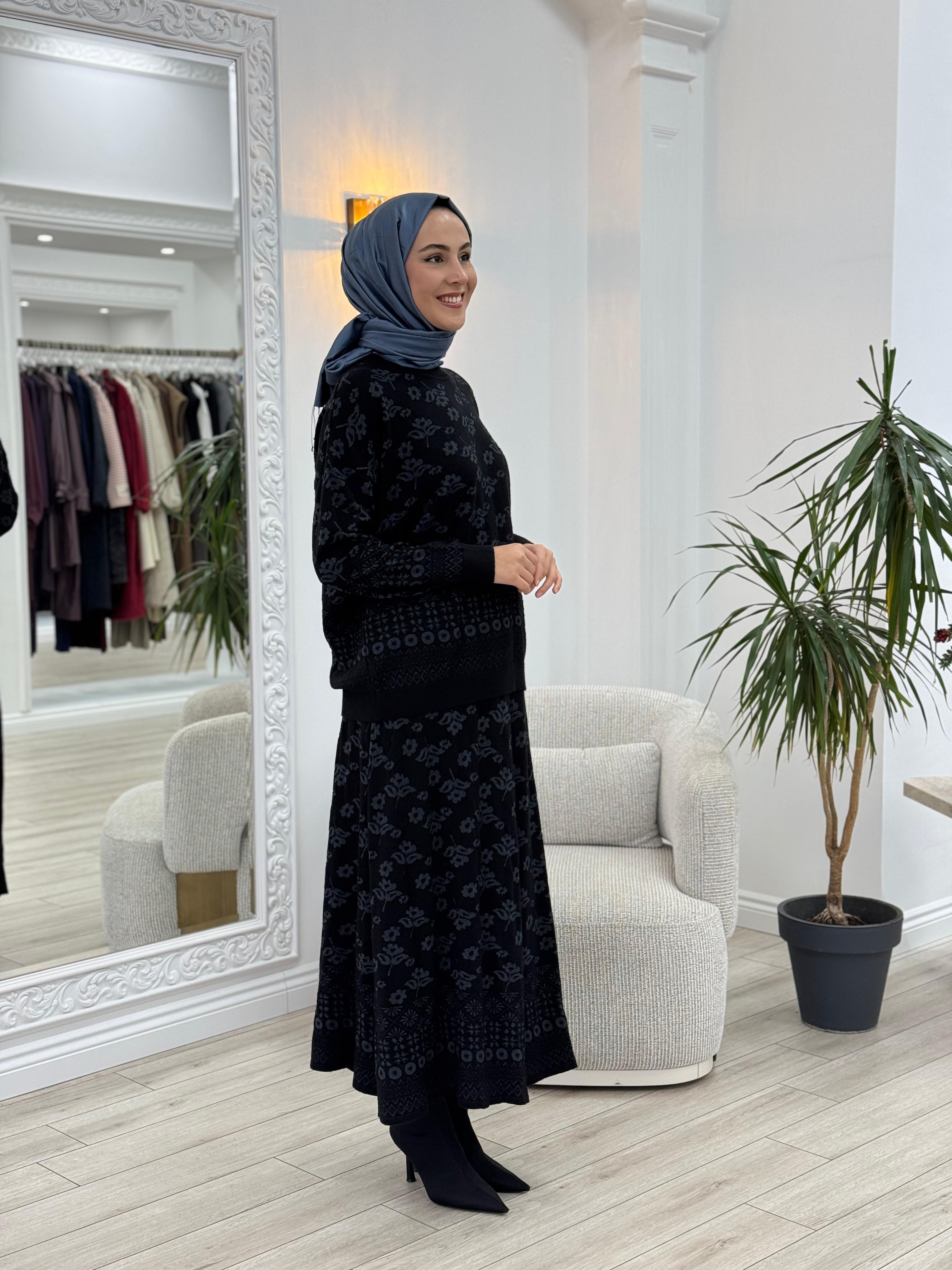 Misswhence Triko Etekli Takım Siyah miss252-253