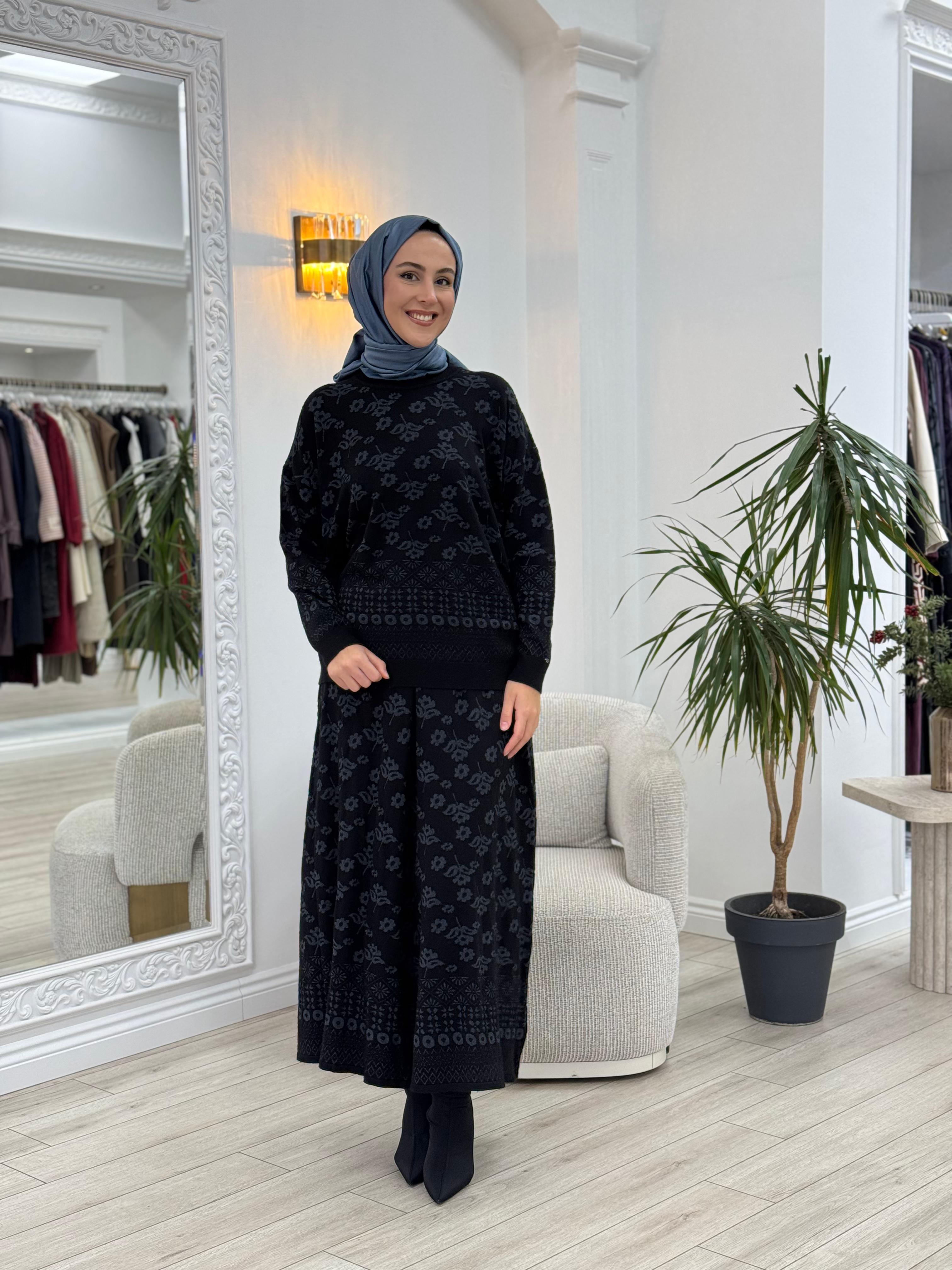 Misswhence Triko Etekli Takım Siyah miss252-253