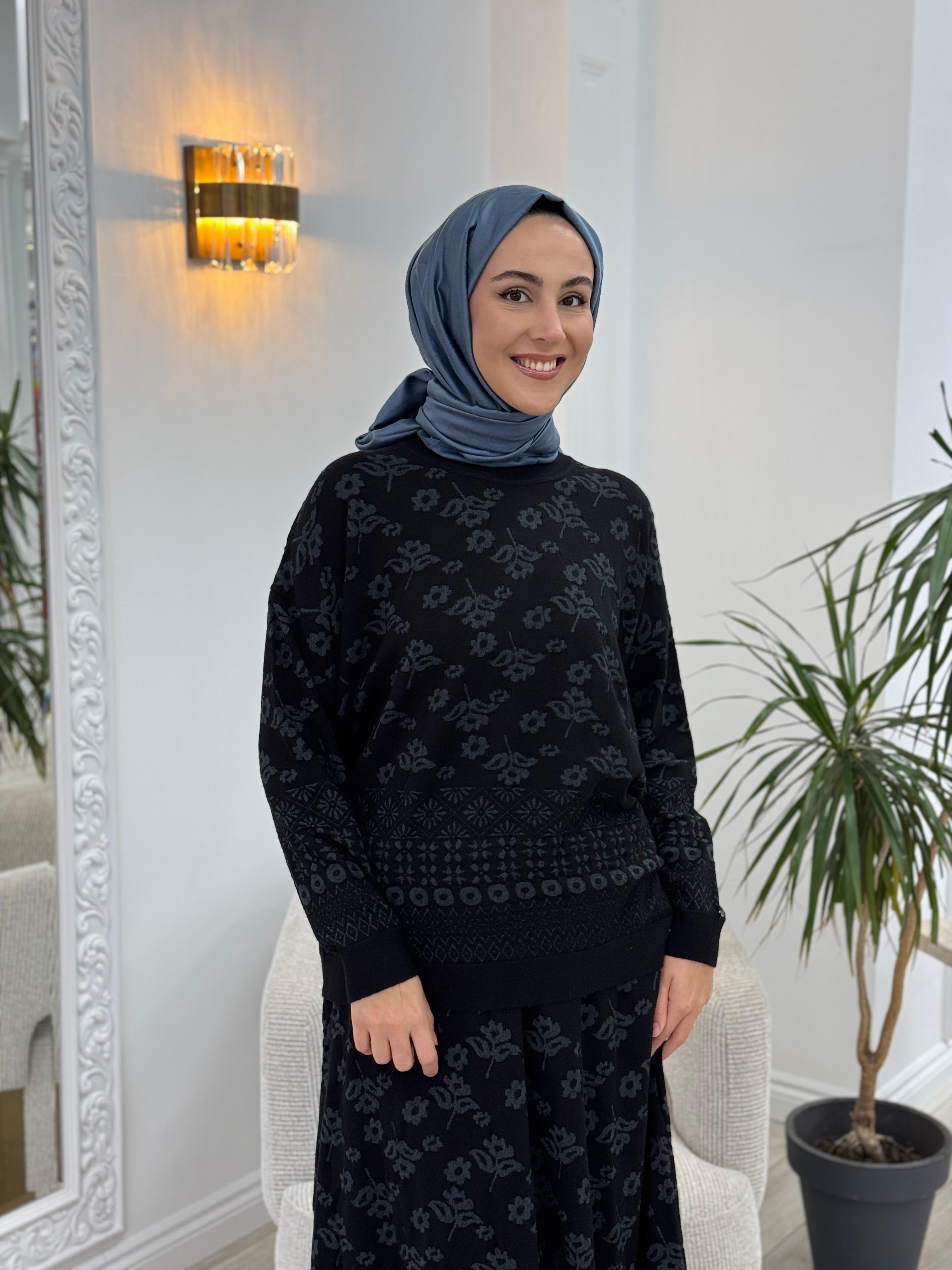 Misswhence Triko Etekli Takım Siyah miss252-253