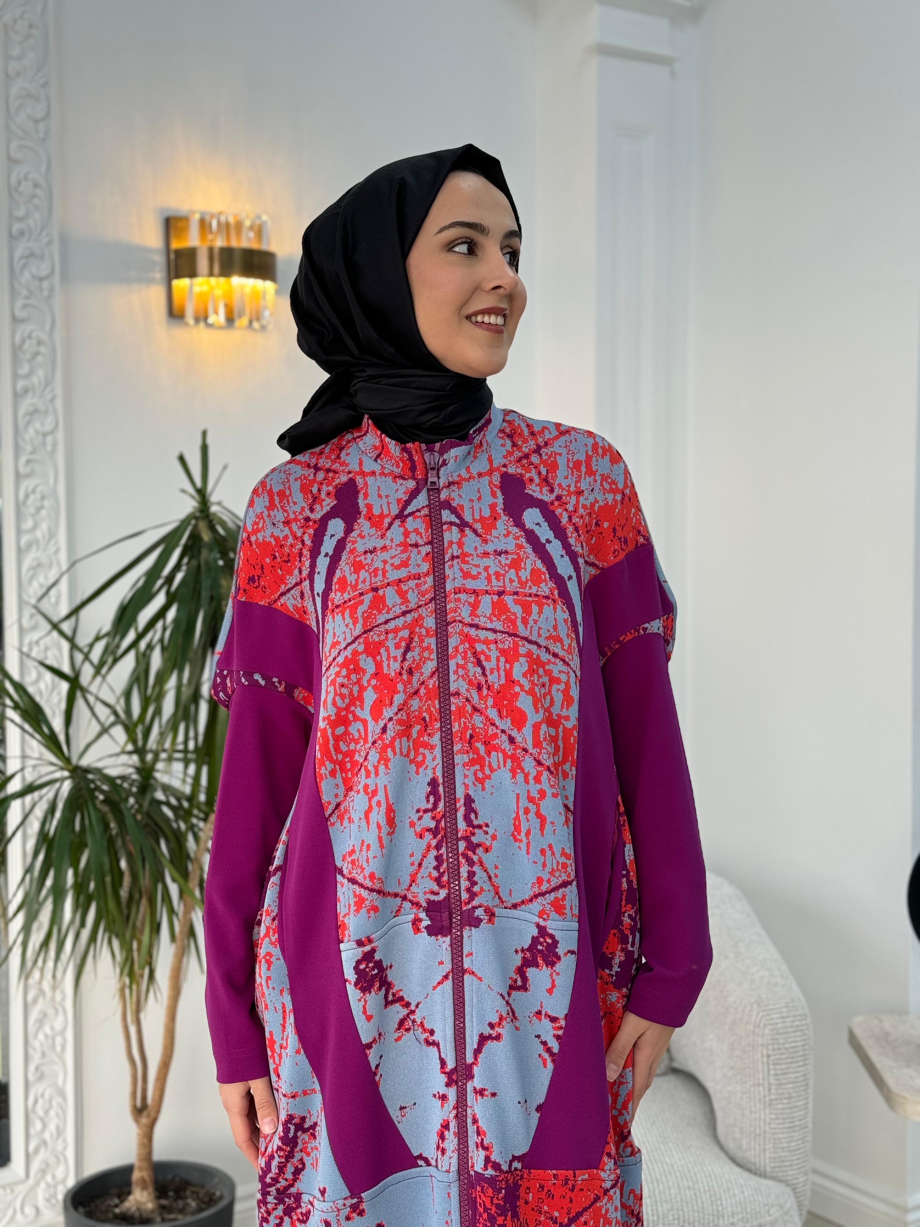 Misswhence Triko Kürk Detaylı Kap Mor 36406